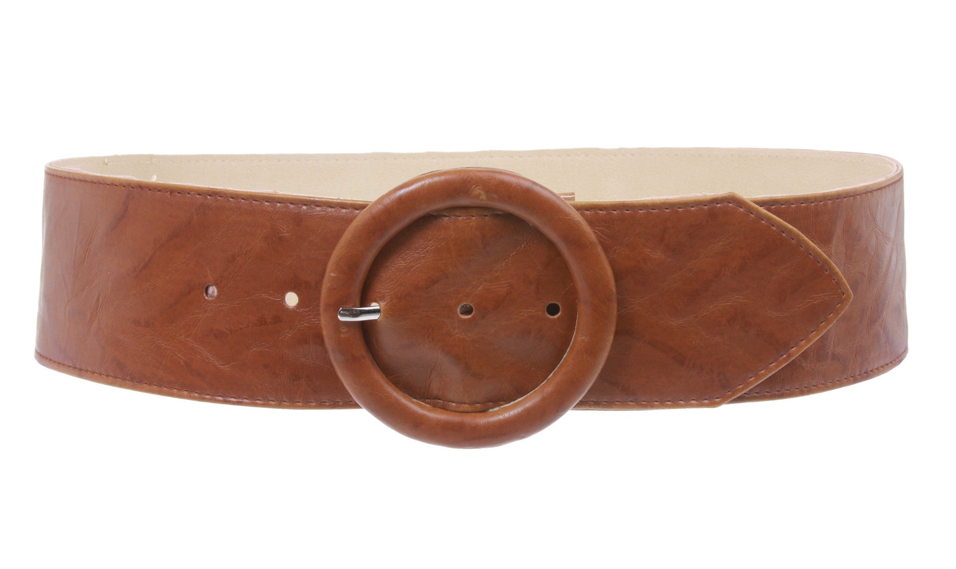 Women's High Waist Sash Belt with Round Covered Buckle - OnlineBelts