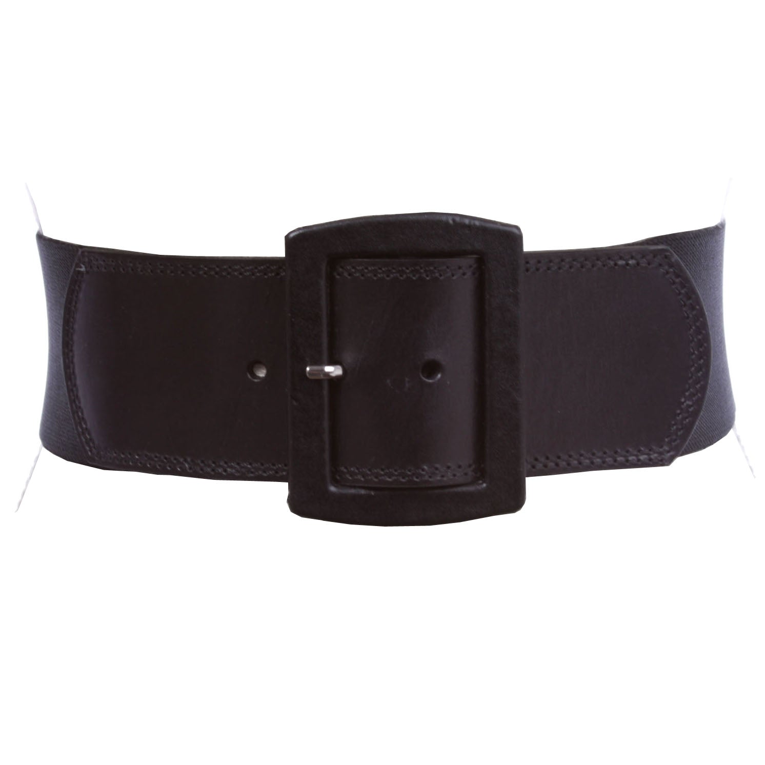 Women's 2 1/2" (64 mm) Wide Elastic High Waist Leather Stretch Belt - OnlineBelts