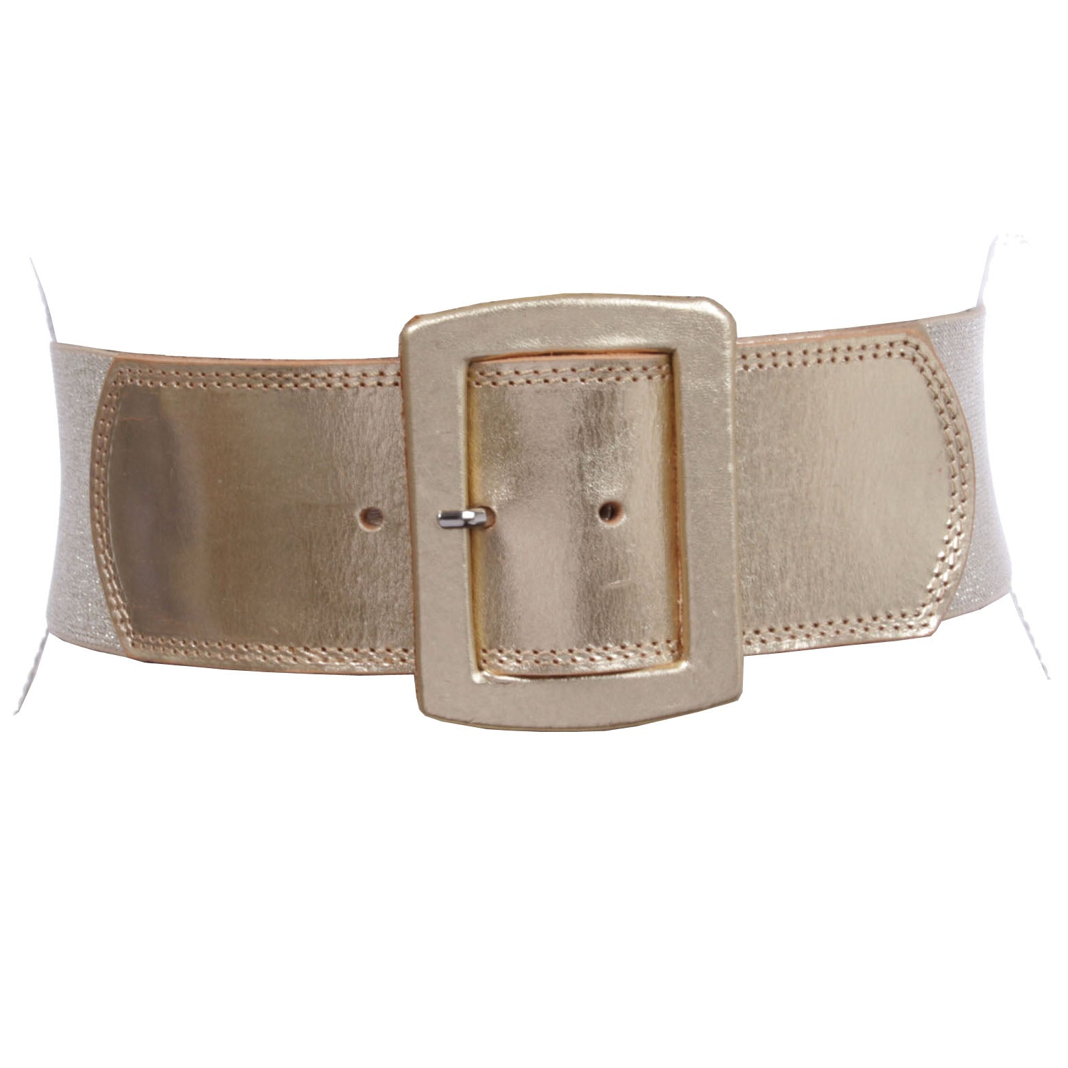Women's 2 1/2" (64 mm) Wide Elastic High Waist Leather Stretch Belt - OnlineBelts