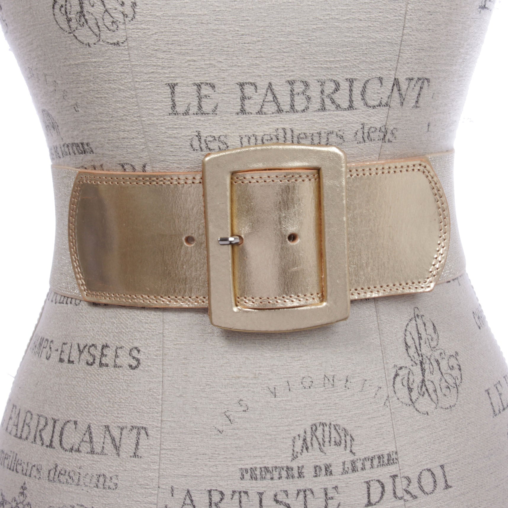 Women's 2 1/2" (64 mm) Wide Elastic High Waist Leather Stretch Belt - OnlineBelts