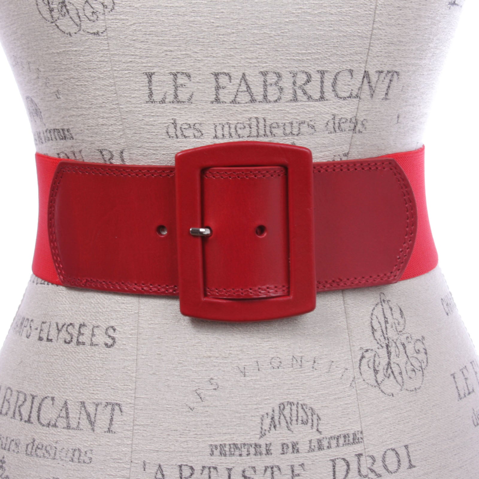 Women's 2 1/2" (64 mm) Wide Elastic High Waist Leather Stretch Belt - OnlineBelts