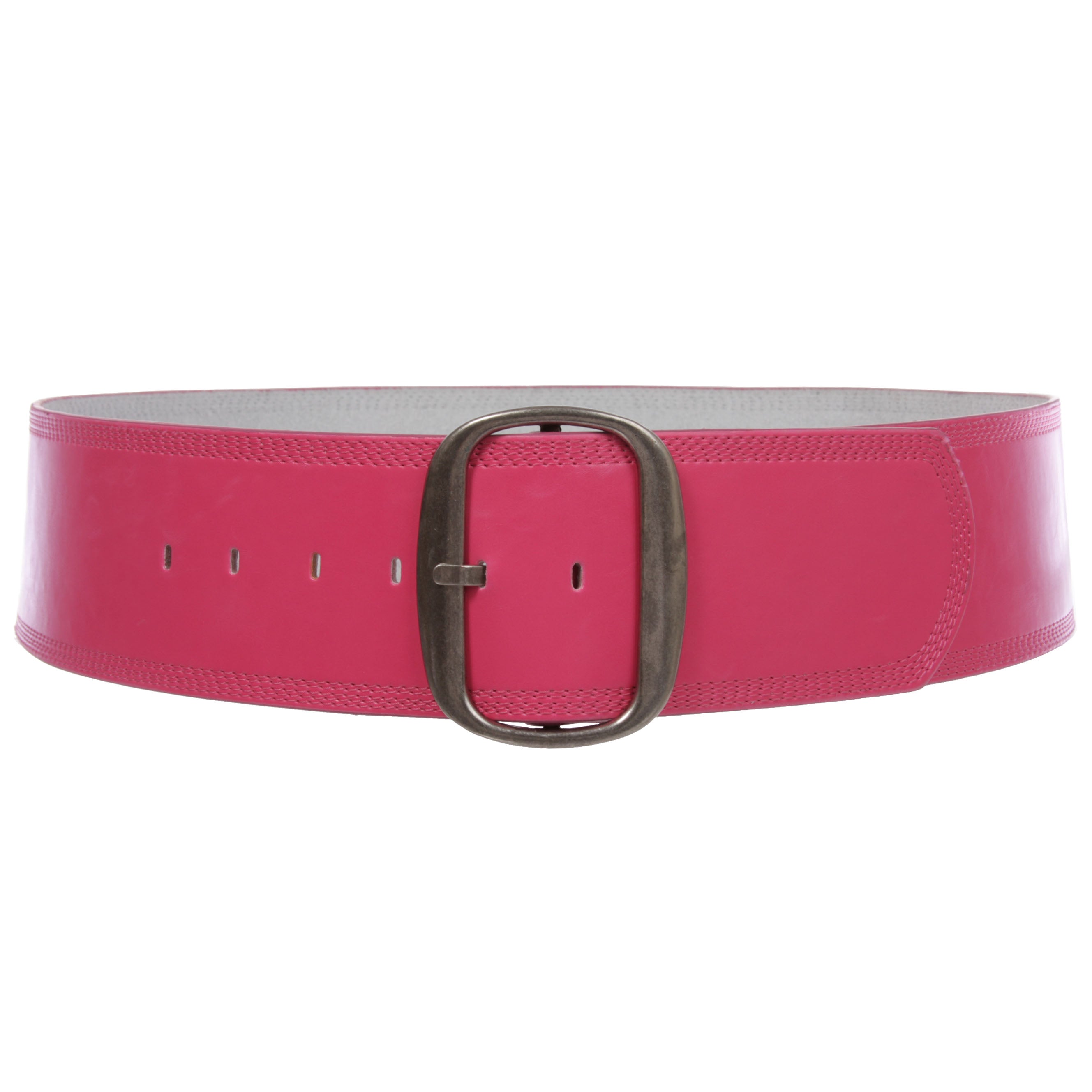 Women's 3" (75 mm) Wide Oval Tone-on-tone Stitching Edged Contour Belt