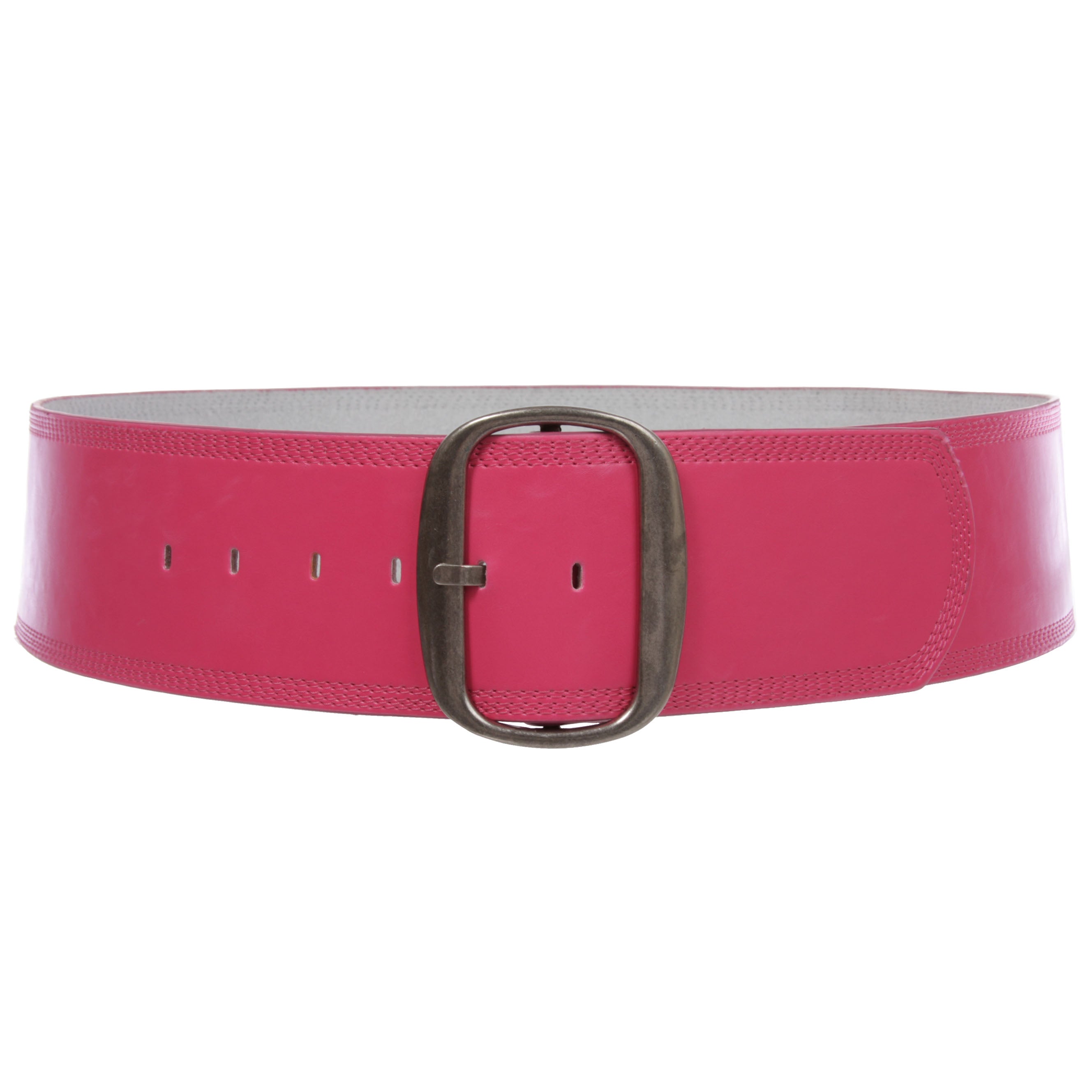 Women's 3" (75 mm) Wide Oval Tone-on-tone Stitching Edged Contour Belt - OnlineBelts