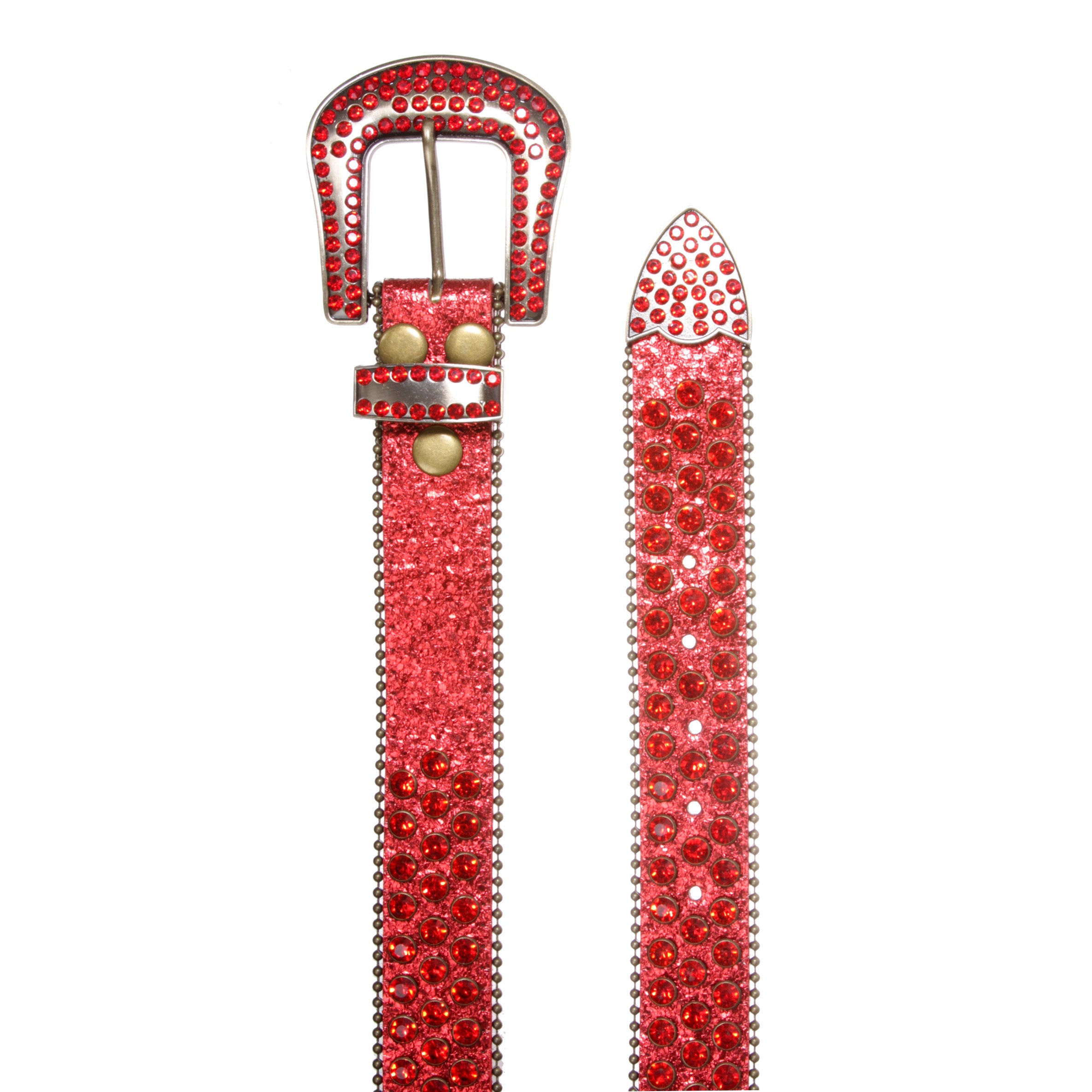 Cowboy Cowgirl Classic Western Rhinestone Bling Studded Diamond Leather Belt - OnlineBelts