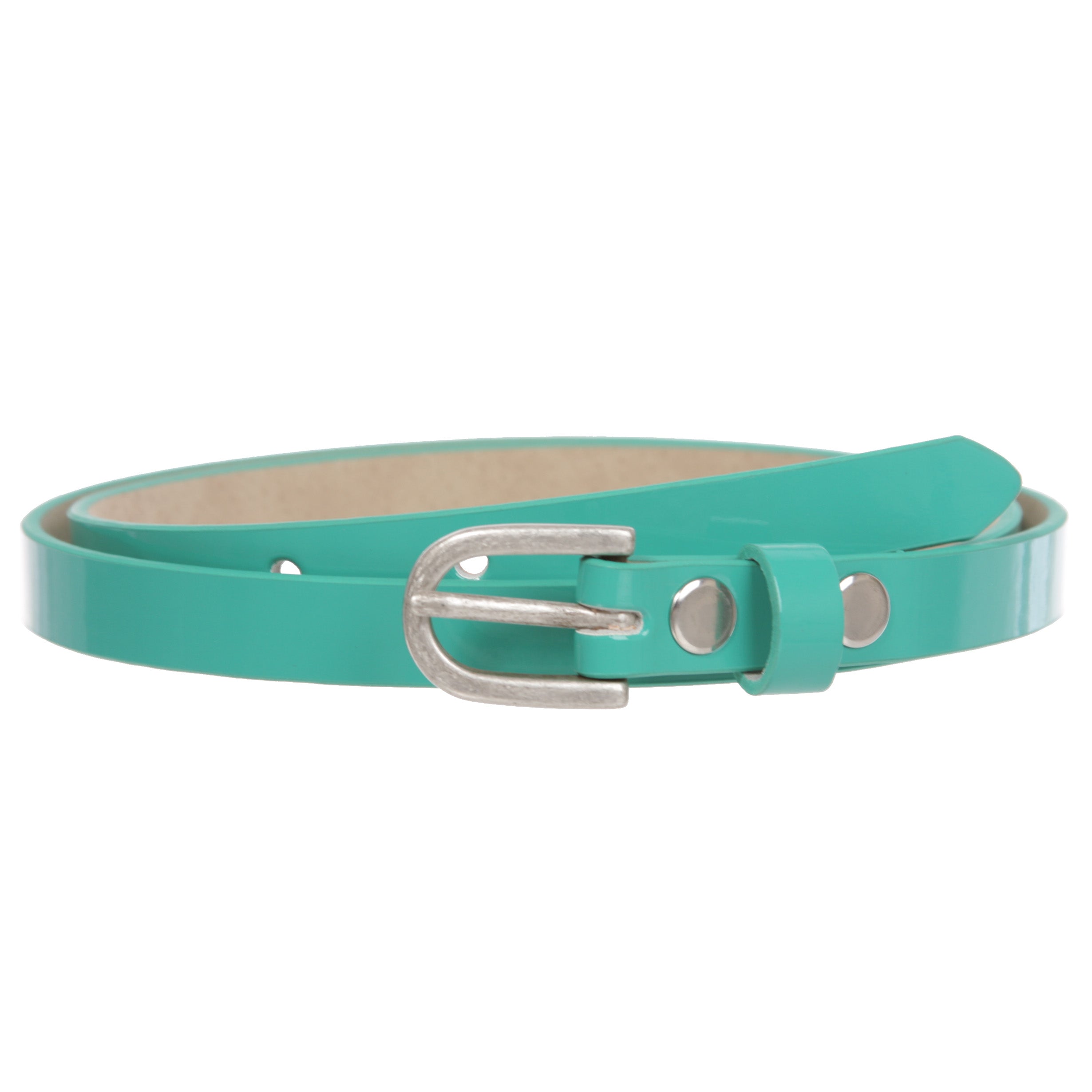 1/2" (14 mm) Women's Snap On Skinny Patent Leatherette Belt - OnlineBelts