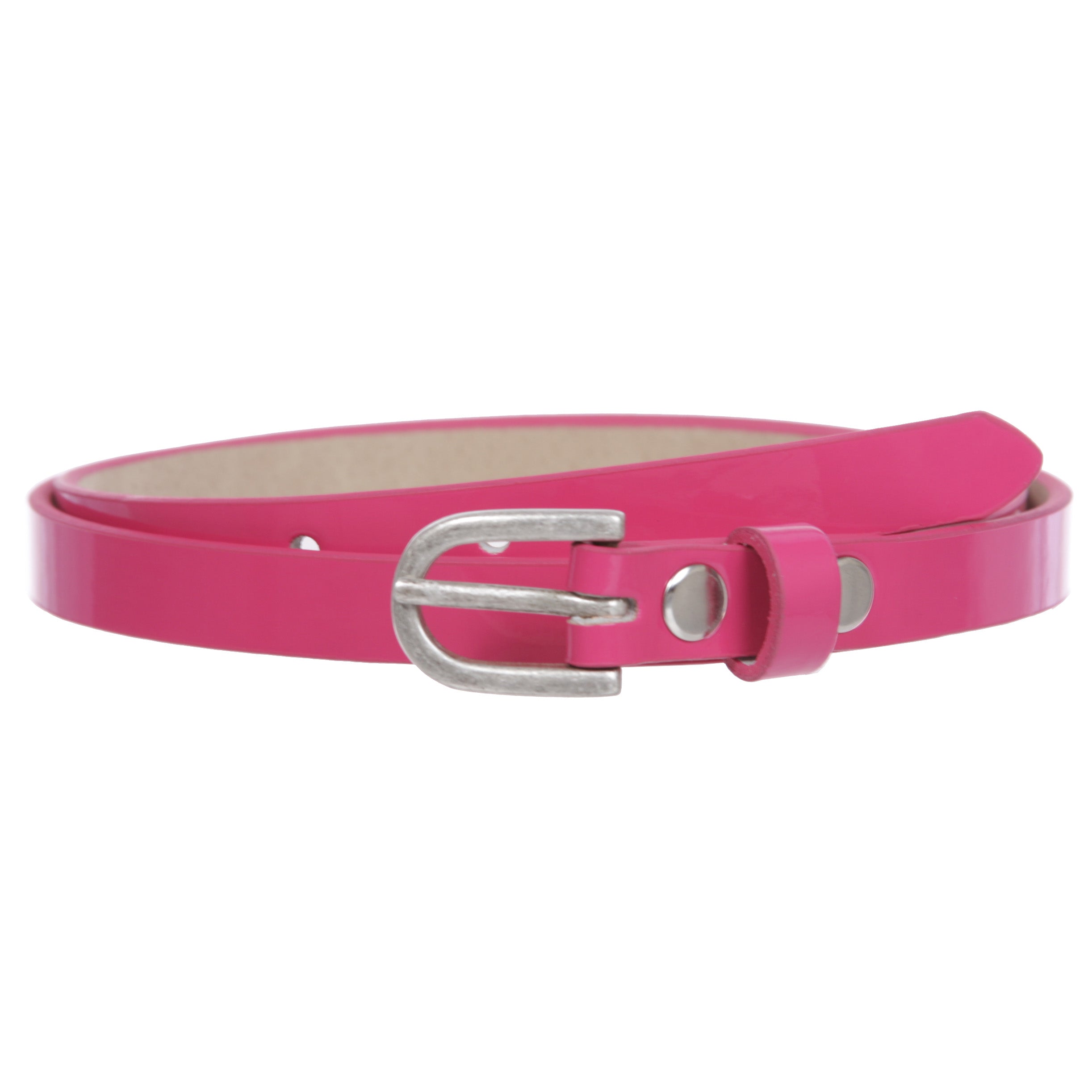 1/2" (14 mm) Women's Snap On Skinny Patent Leatherette Belt - OnlineBelts