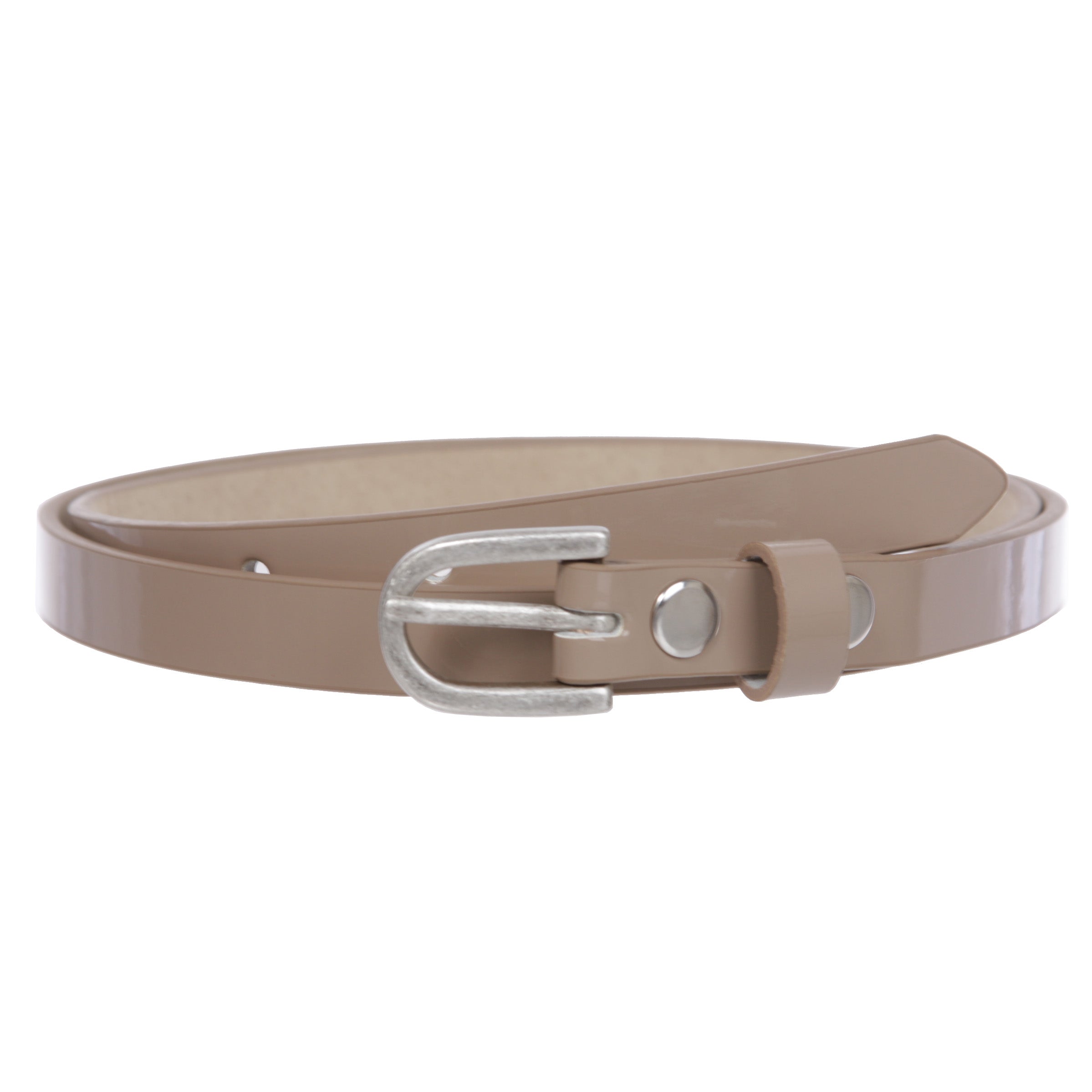 1/2" (14 mm) Women's Snap On Skinny Patent Leatherette Belt - OnlineBelts