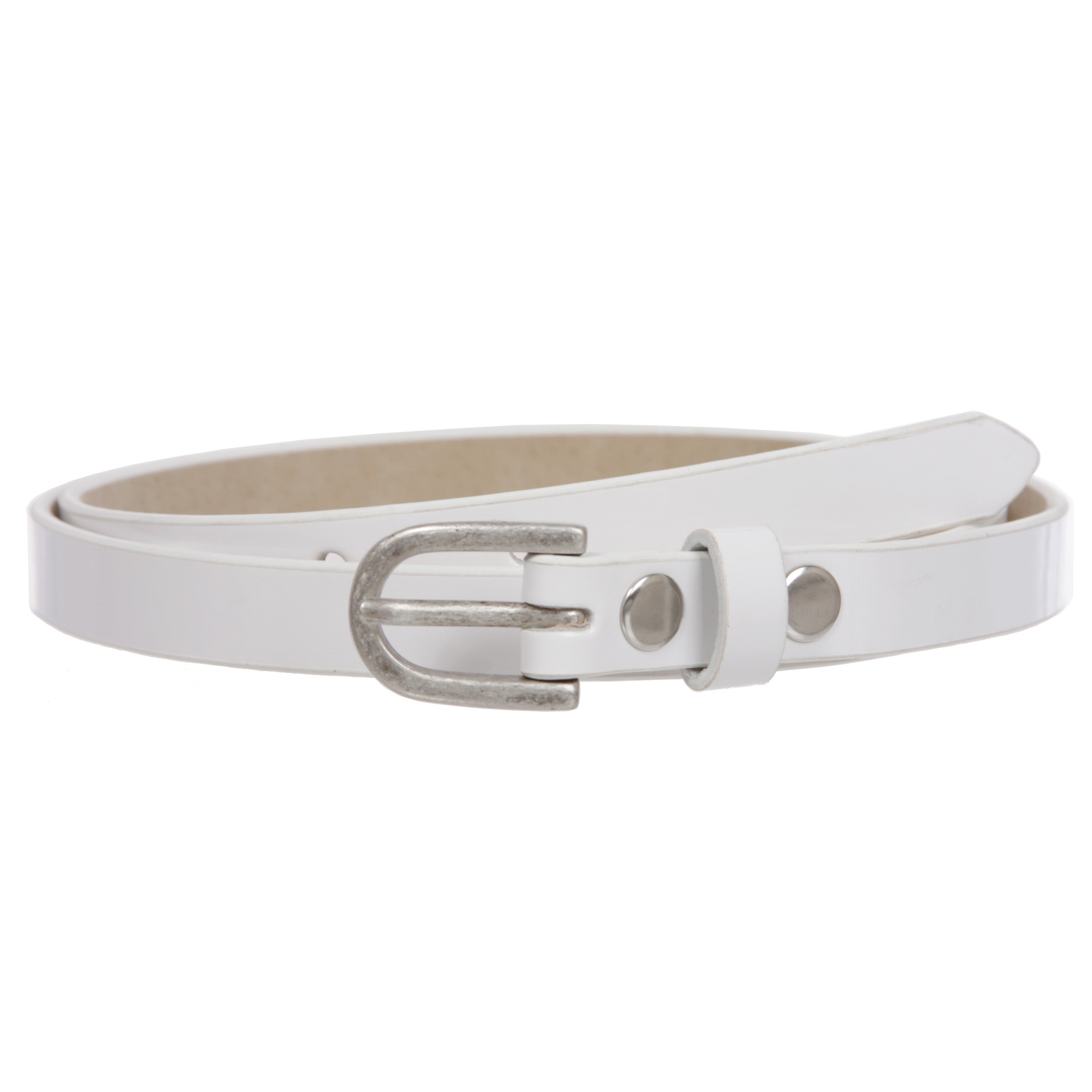 1/2" (14 mm) Women's Snap On Skinny Patent Leatherette Belt - OnlineBelts