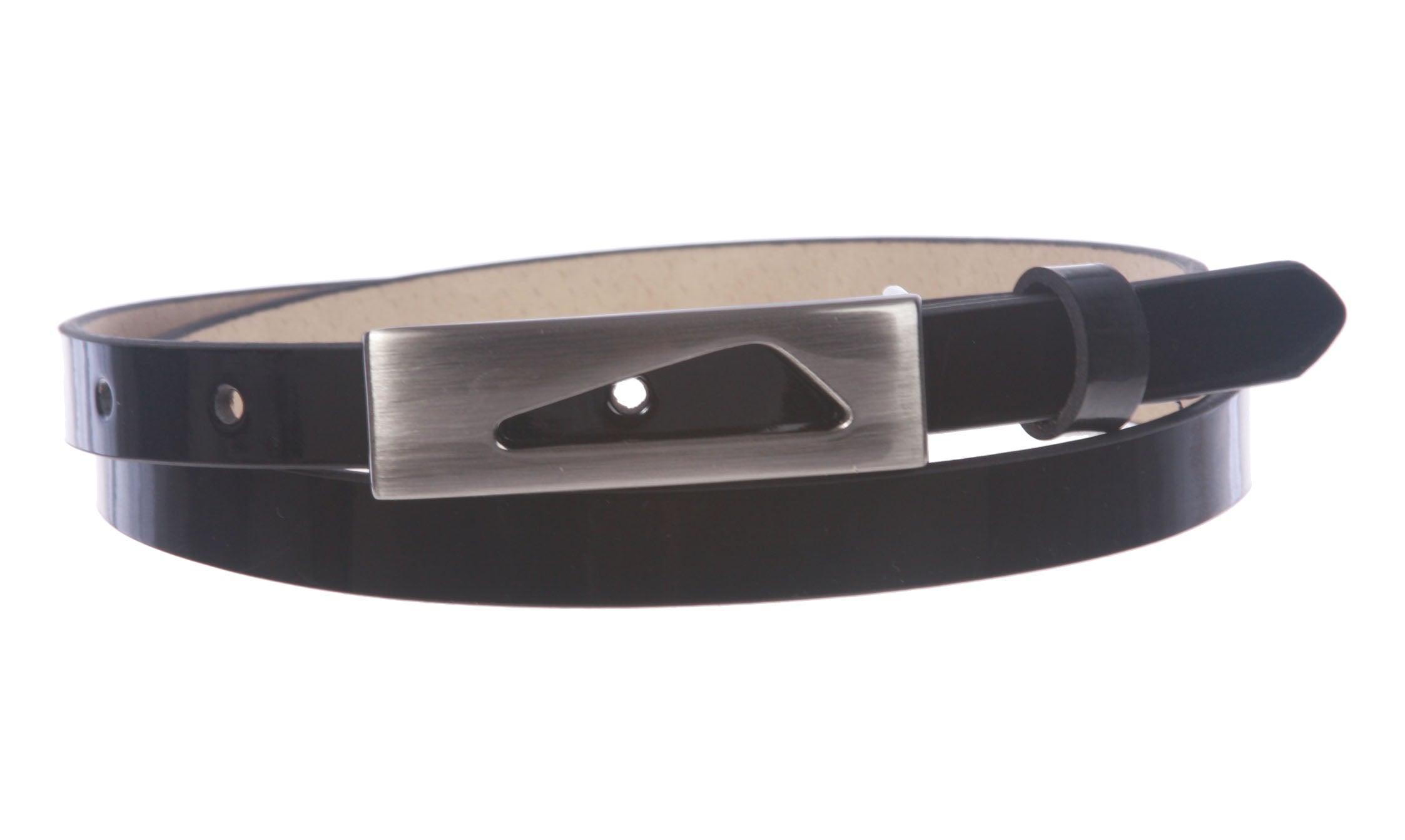 1/2" (14 mm)Womens Snap On Skinny Patent Leatherette Belt - OnlineBelts