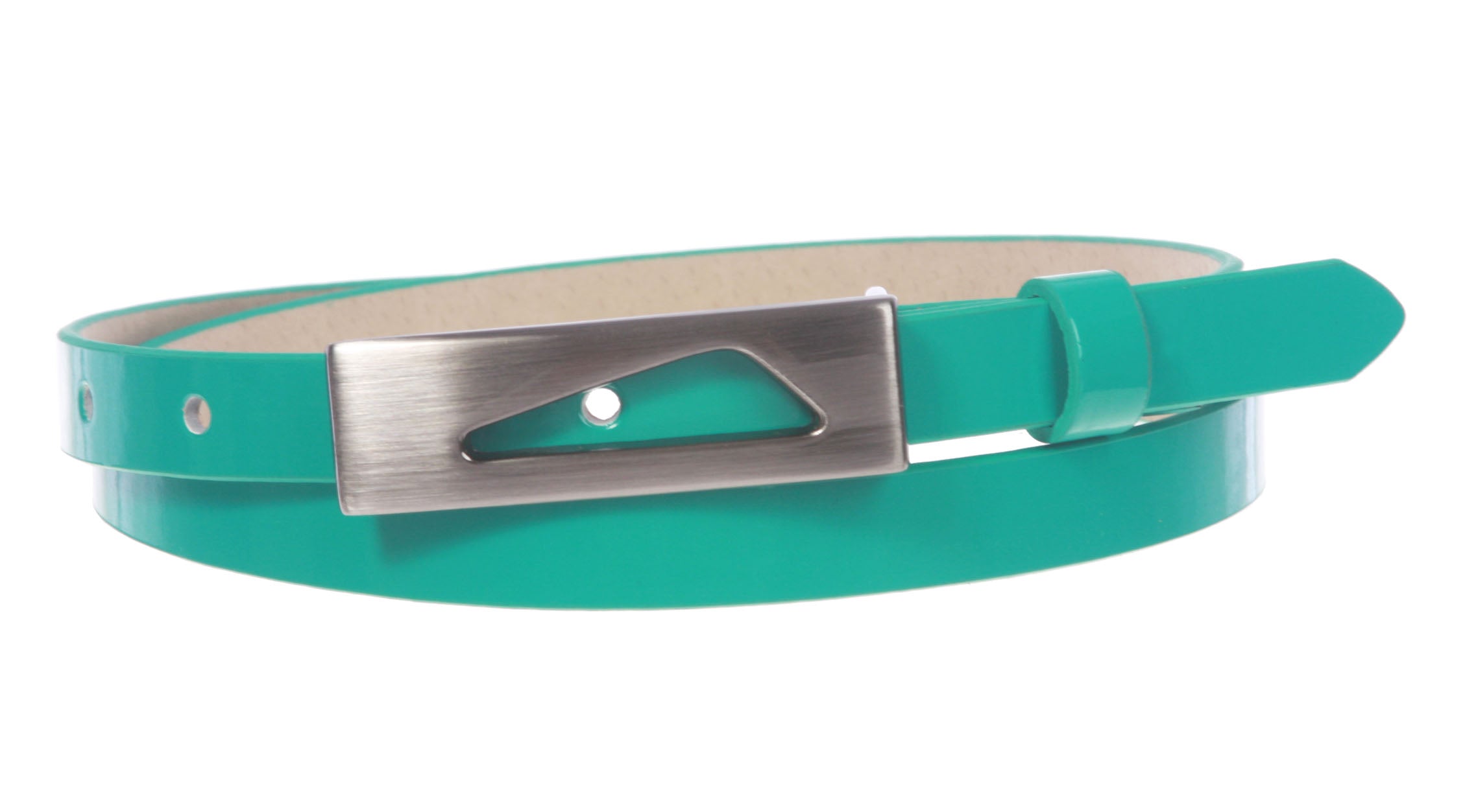 1/2" (14 mm)Womens Snap On Skinny Patent Leatherette Belt - OnlineBelts