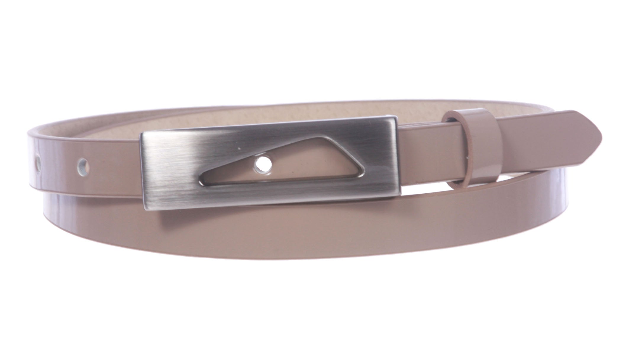 1/2" (14 mm)Womens Snap On Skinny Patent Leatherette Belt - OnlineBelts