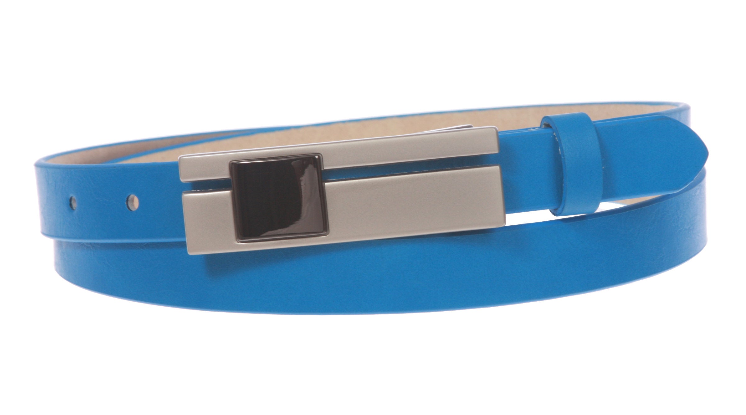 3/4"(19 mm) Womens Snap On Rectangular Skinny Non Leather Dress Belt - OnlineBelts