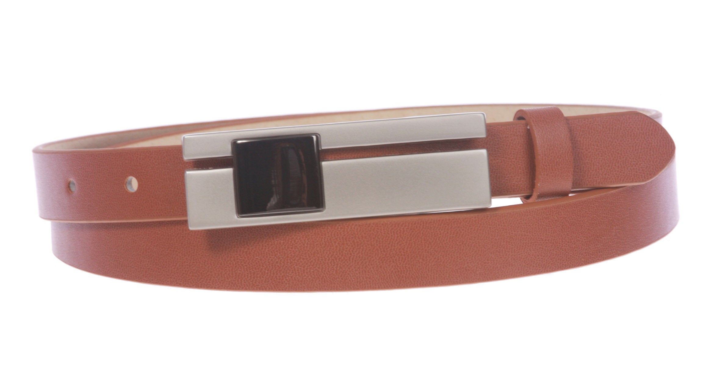 3/4"(19 mm) Womens Snap On Rectangular Skinny Non Leather Dress Belt - OnlineBelts