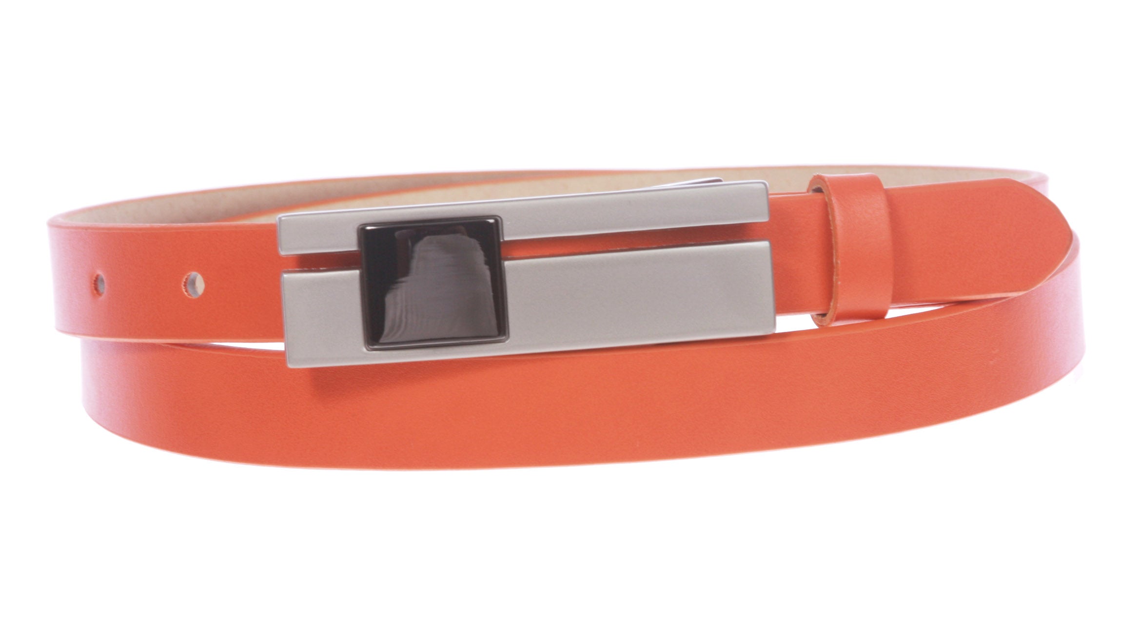 3/4"(19 mm) Womens Snap On Rectangular Skinny Non Leather Dress Belt - OnlineBelts