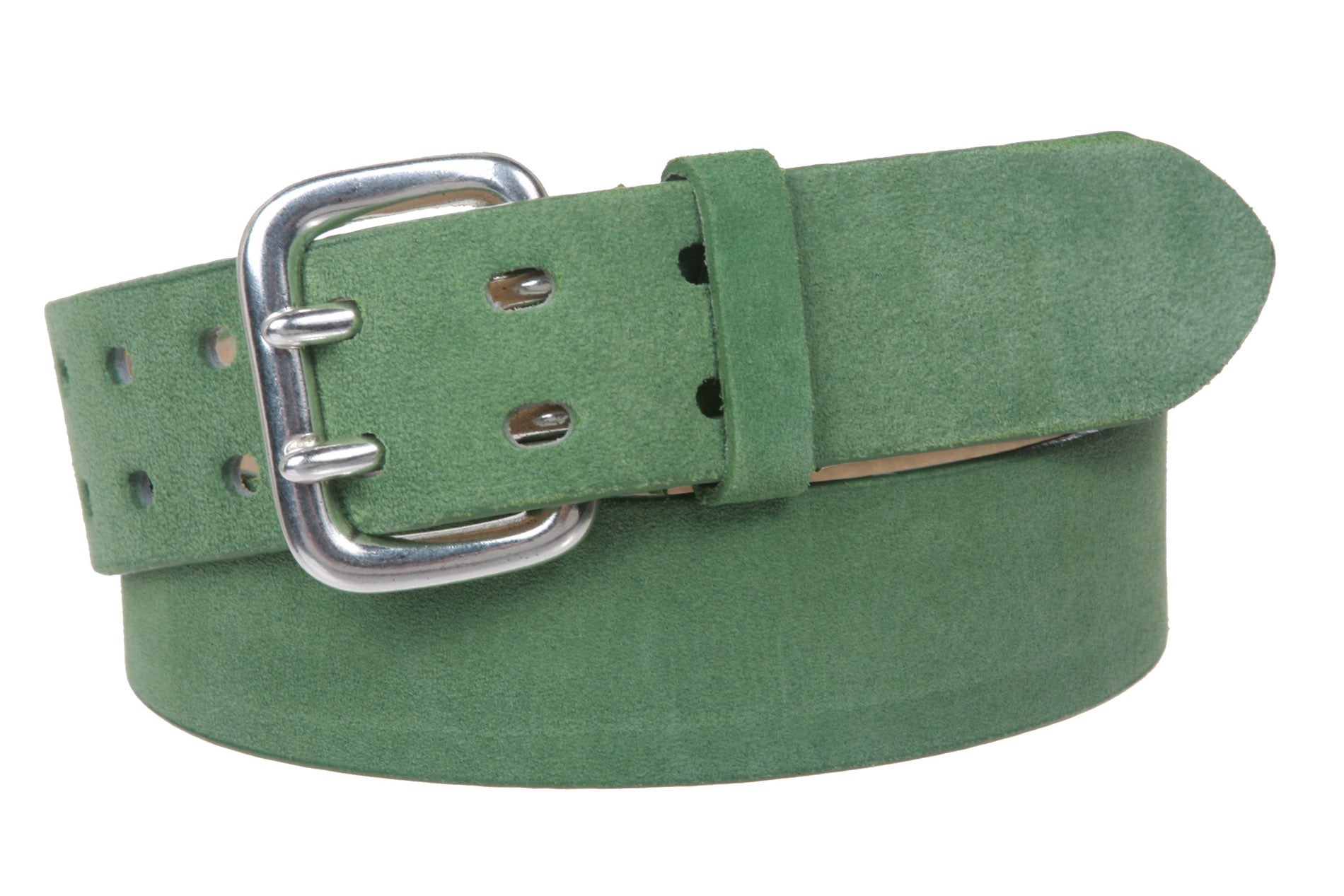 1 1/2" Women's Plain Soft Suede Leather Double Prong Dress Belt - OnlineBelts
