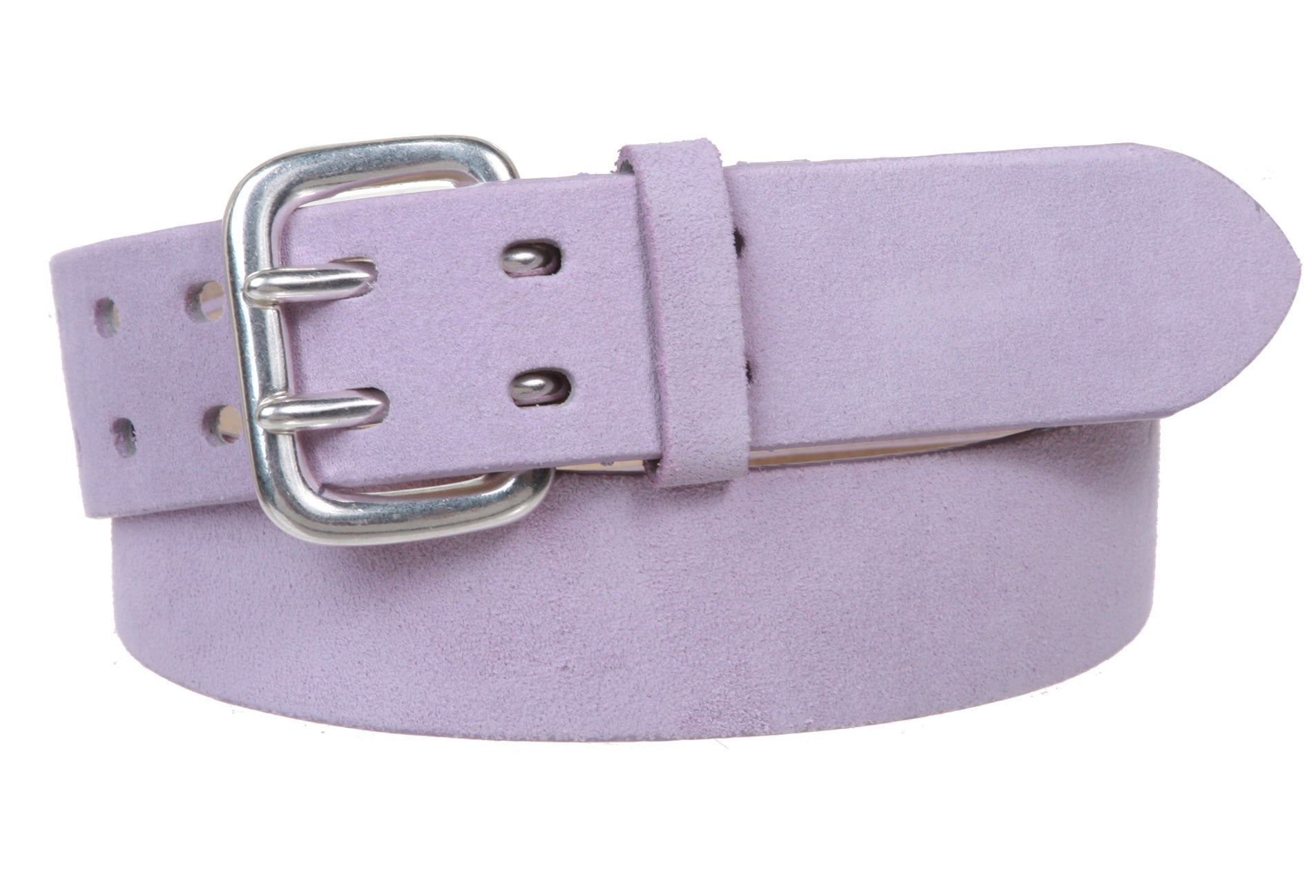 1 1/2" Women's Plain Soft Suede Leather Double Prong Dress Belt - OnlineBelts