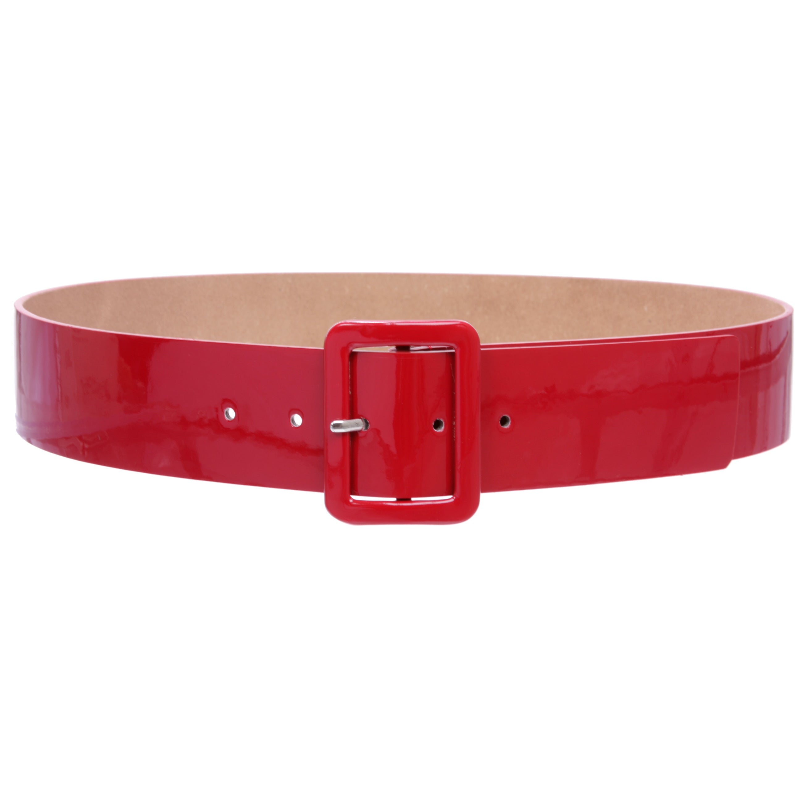Women's High Waist Patent Leather Wide Fashion Square Belt - OnlineBelts