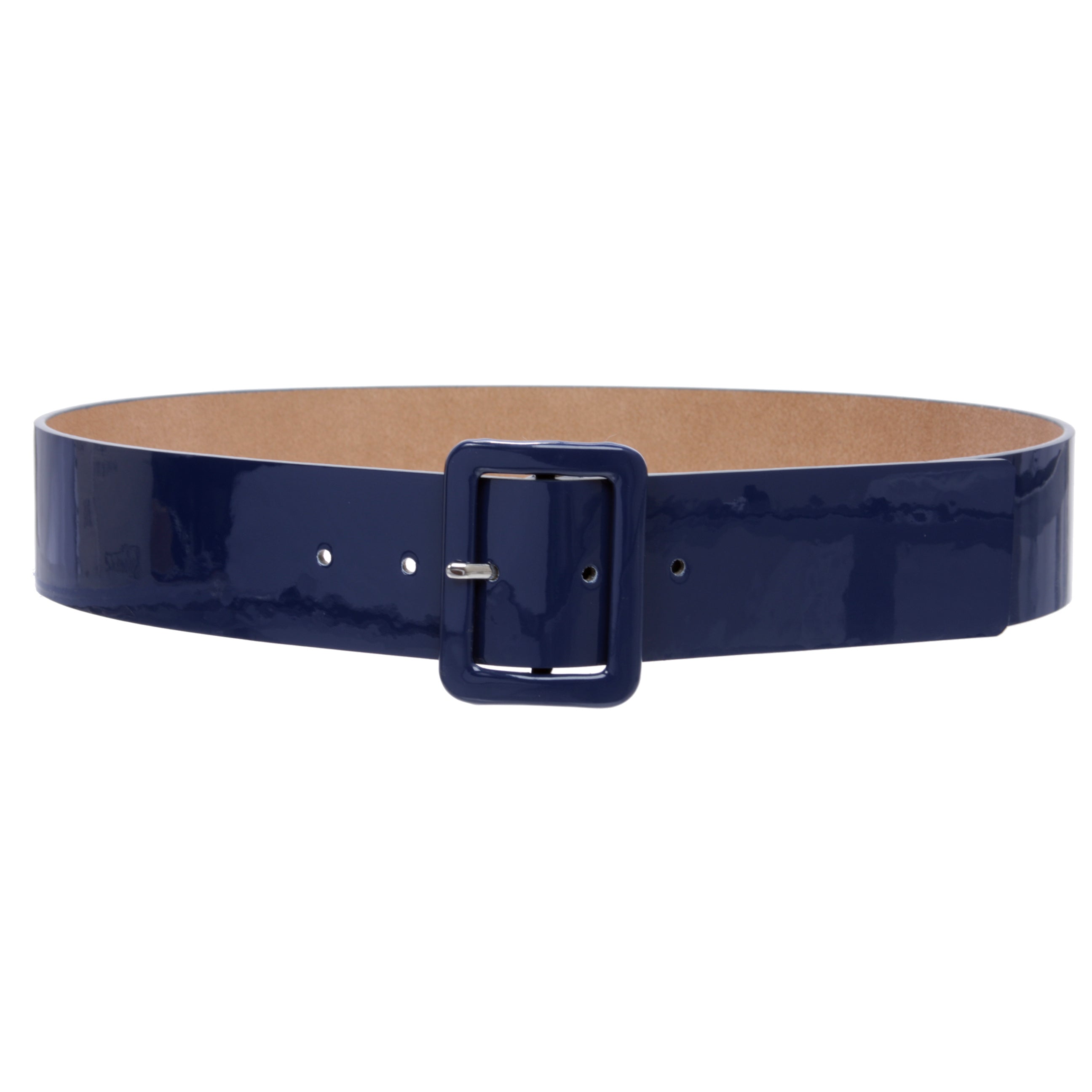 Women's High Waist Patent Leather Wide Fashion Square Belt - OnlineBelts