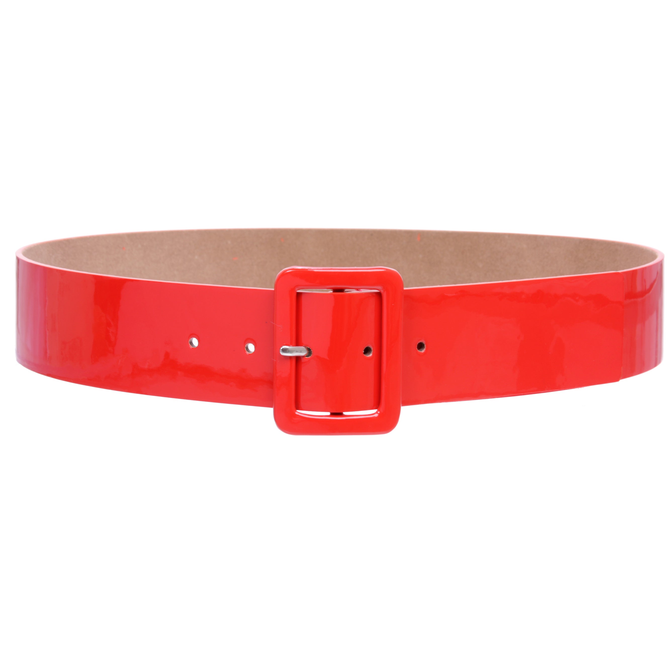 Women's High Waist Patent Leather Wide Fashion Square Belt - OnlineBelts