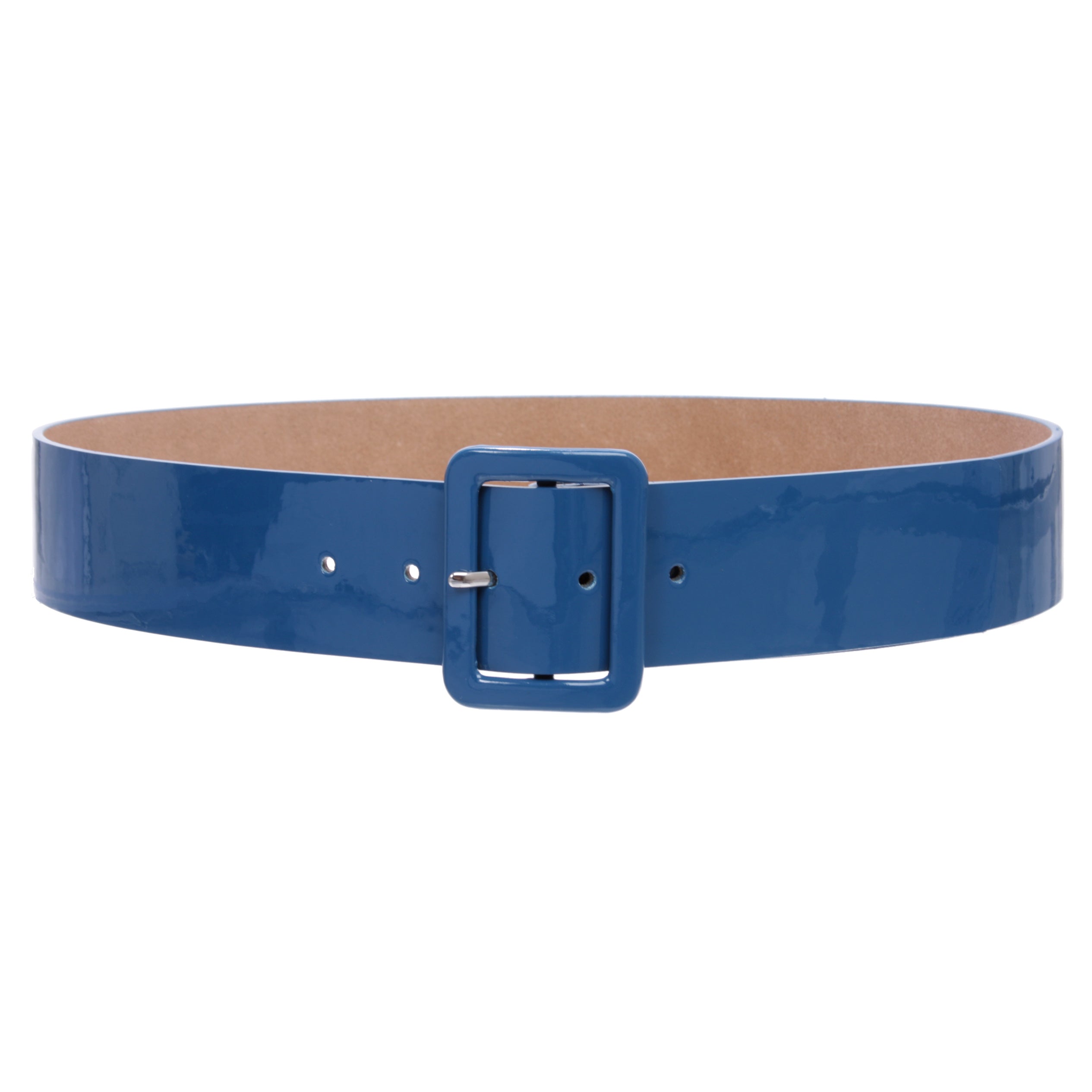 Women's High Waist Patent Leather Wide Fashion Square Belt - OnlineBelts