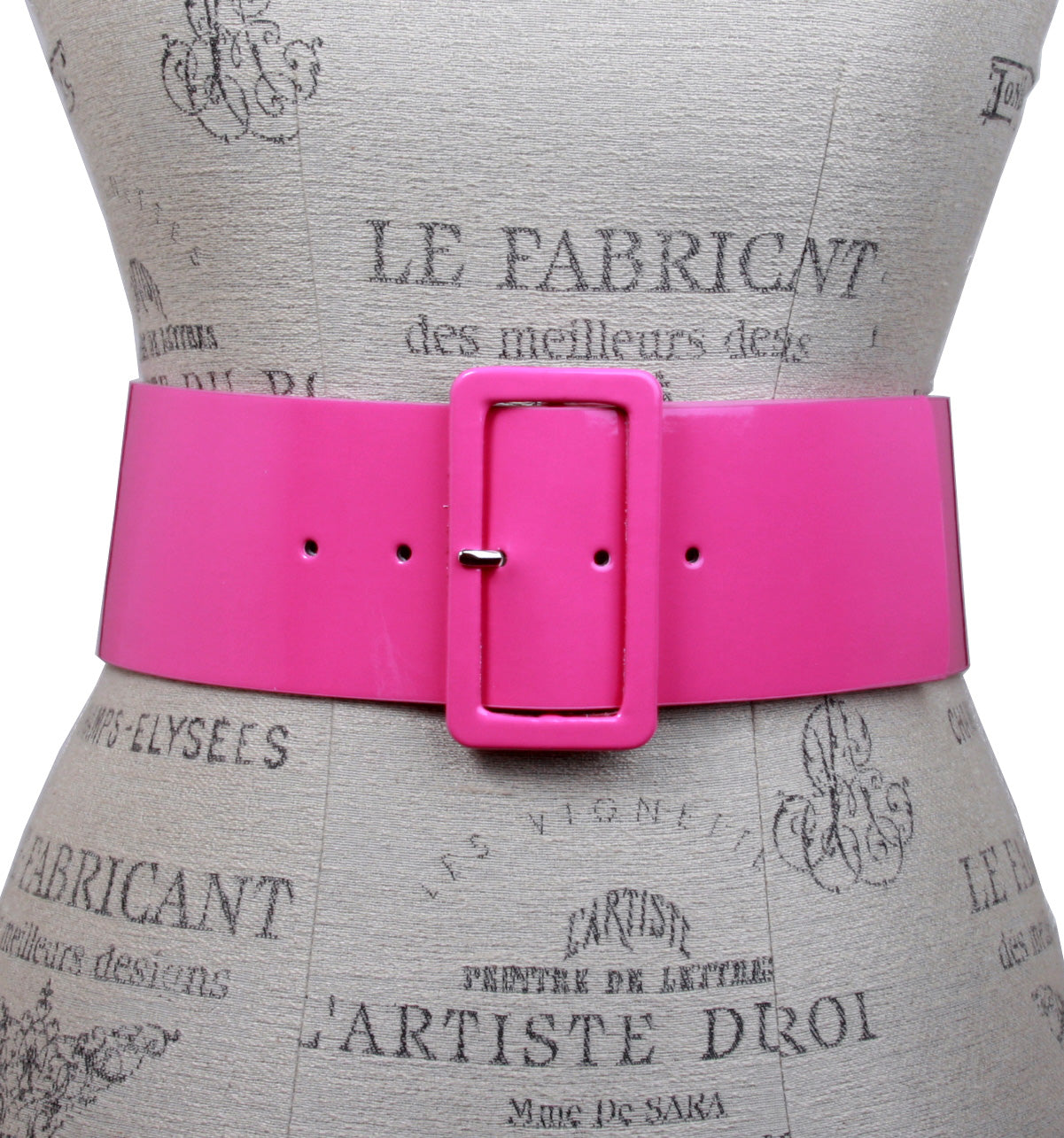 Ladies High Waist Patent Leather Wide Fashion Square Belt - OnlineBelts