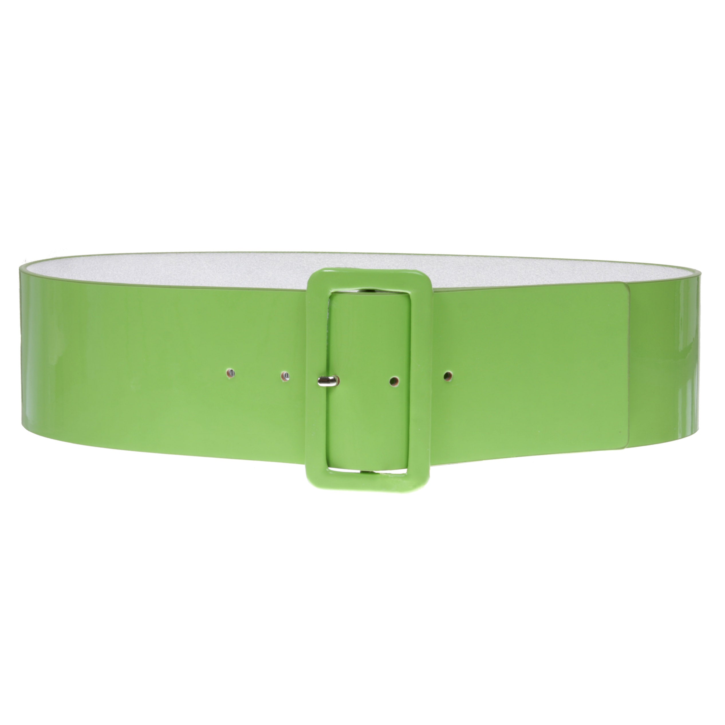 Ladies High Waist Patent Leather Wide Fashion Square Belt - OnlineBelts