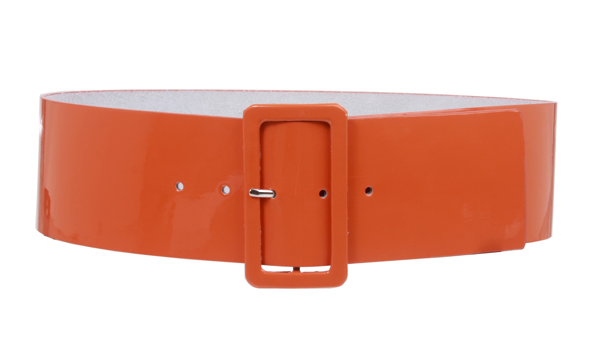Ladies High Waist Patent Leather Wide Fashion Square Belt - OnlineBelts