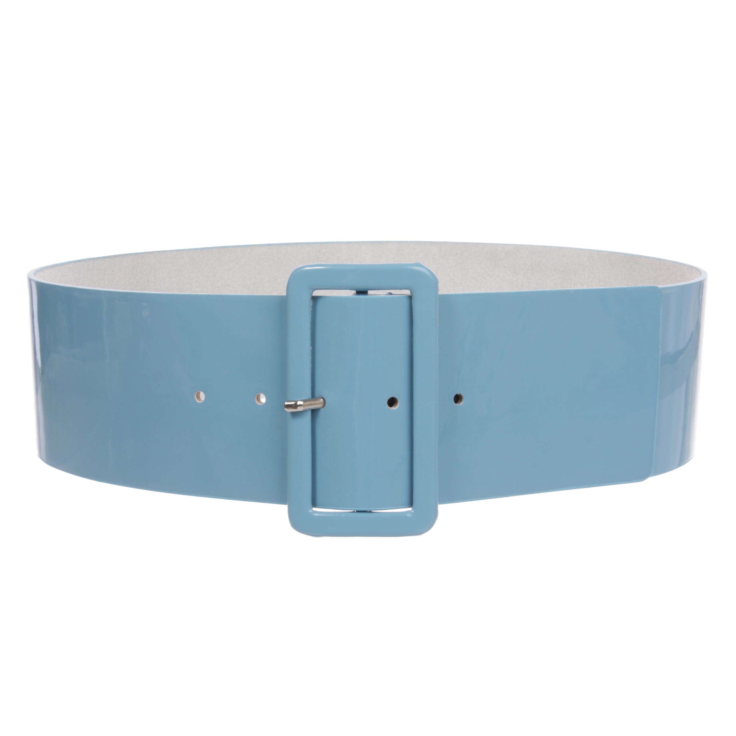 Ladies High Waist Patent Leather Wide Fashion Square Belt - OnlineBelts