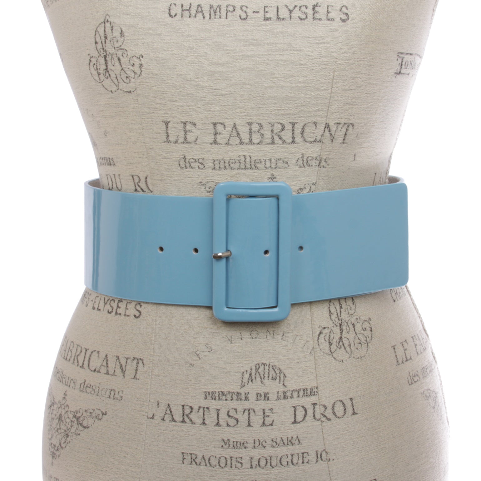 Ladies High Waist Patent Leather Wide Fashion Square Belt - OnlineBelts