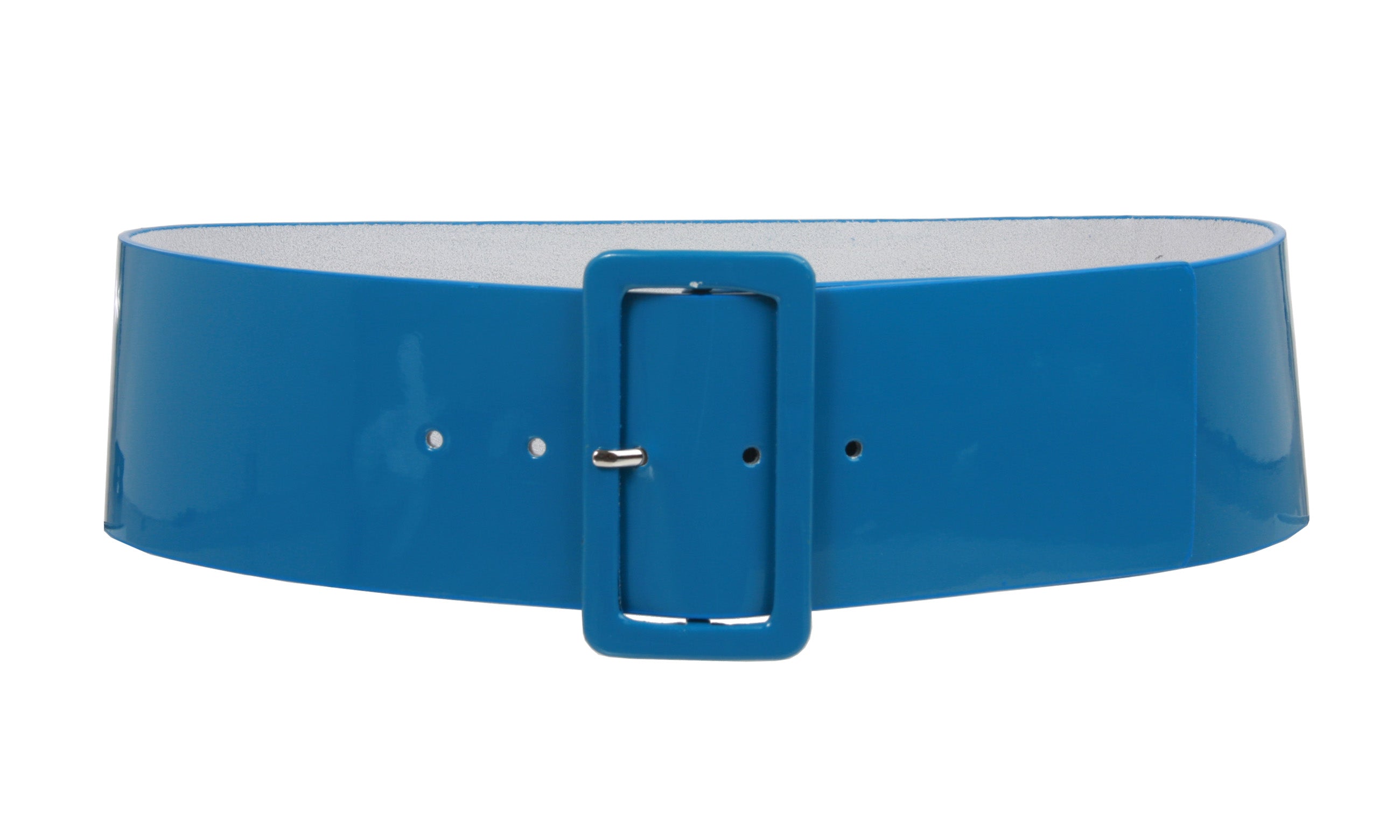 Ladies High Waist Patent Leather Wide Fashion Square Belt - OnlineBelts