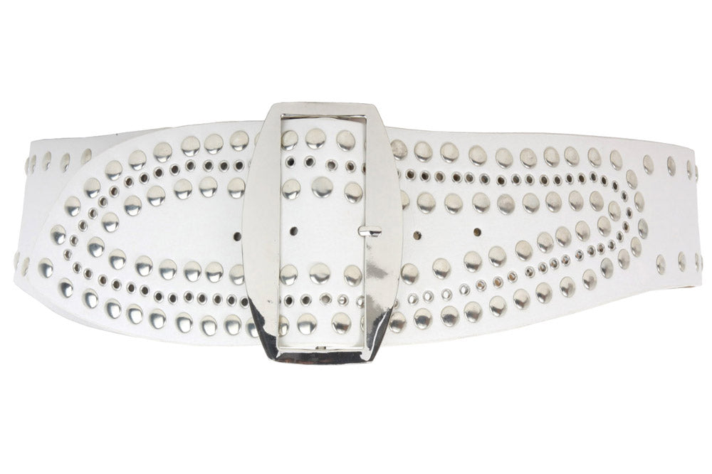 Nicole Lee - Ladies 3" High Waist Wide Rivets Studs Tapered Belt - OnlineBelts