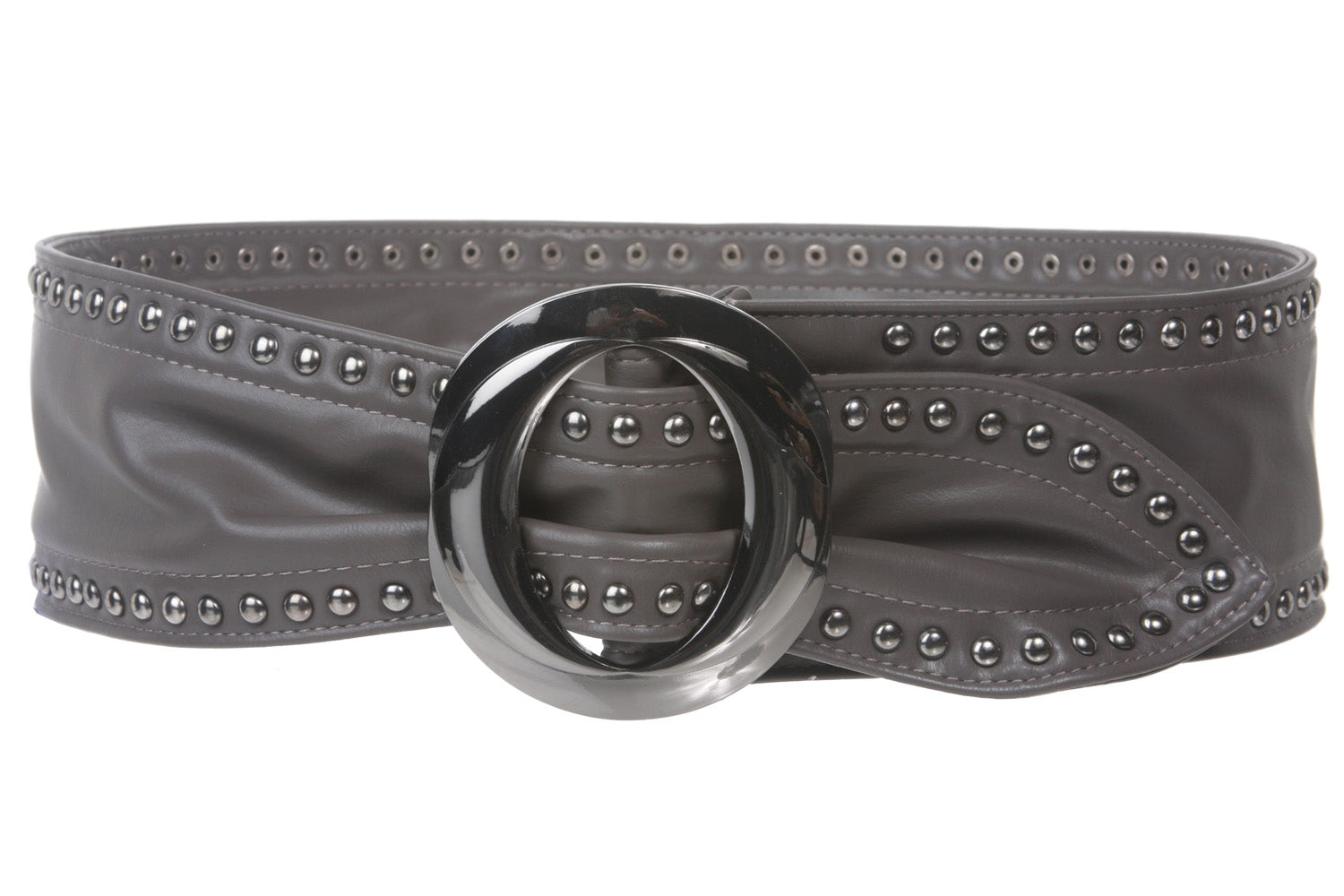 3 1/4" Wide High Waist Studded Fashion Oval Sash Belt