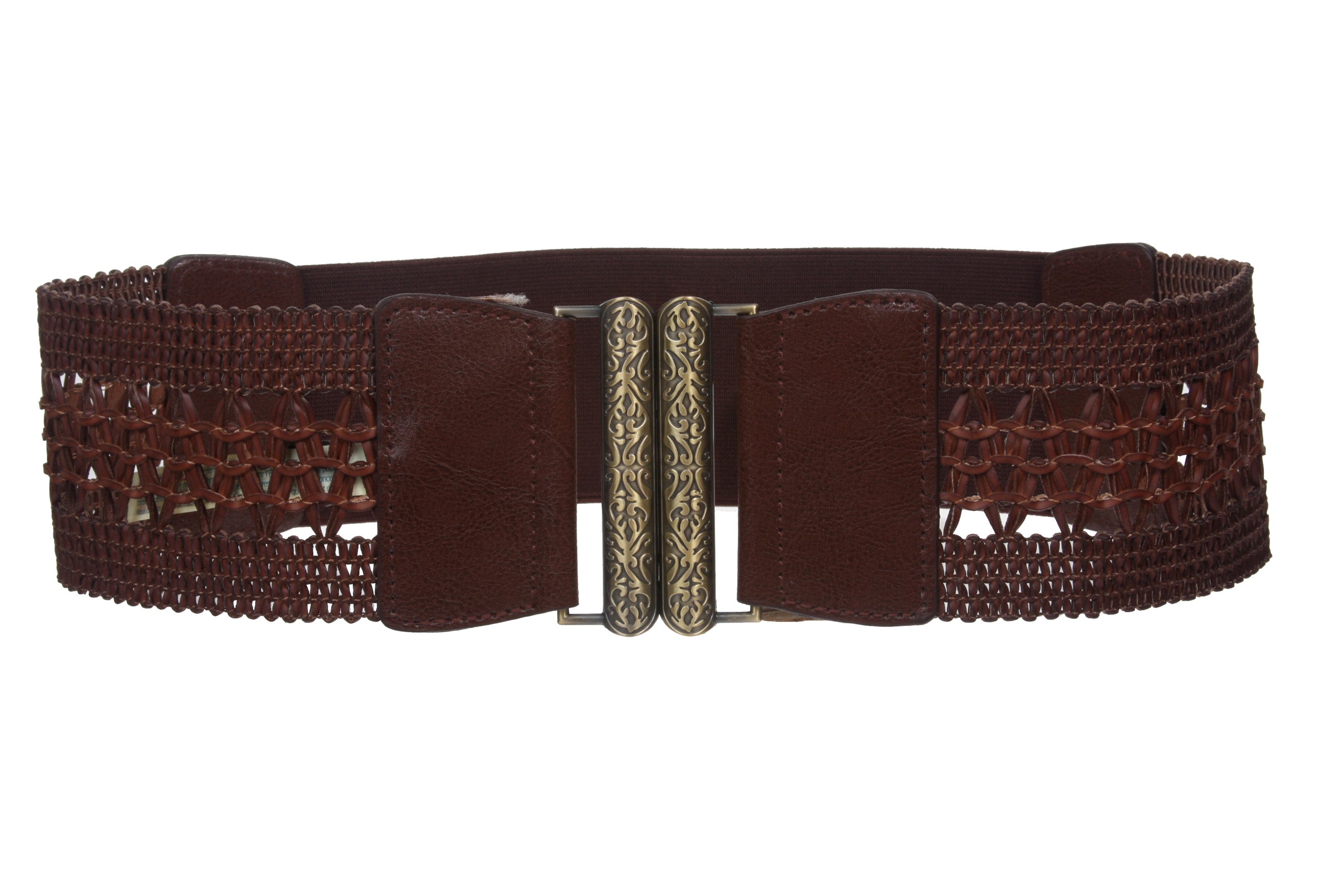 Women's 3" (75 mm) High Waist Perforated Braided Stretch Engraving Belt - OnlineBelts