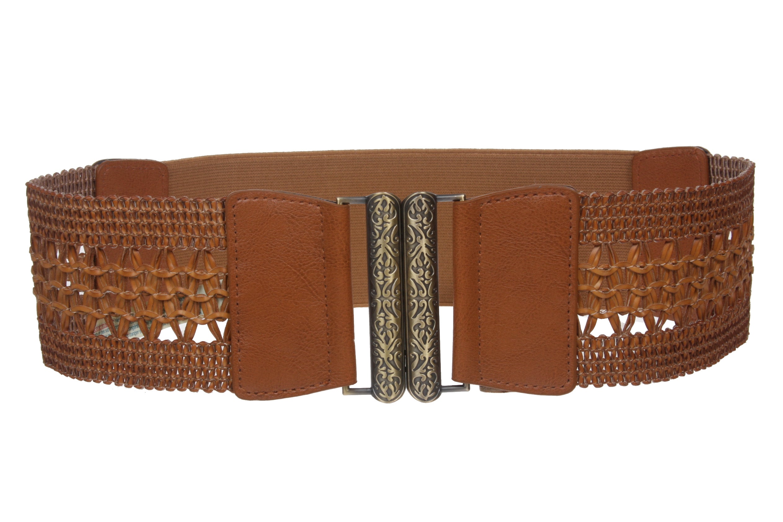 Women's 3" (75 mm) High Waist Perforated Braided Stretch Engraving Belt - OnlineBelts