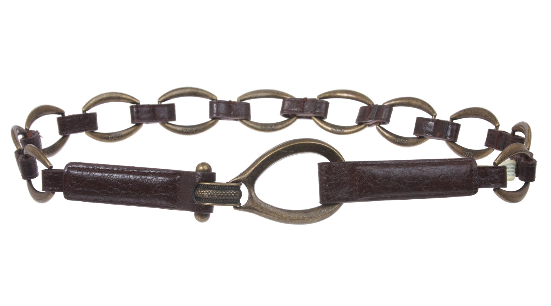 Women's 1 1/2" Stretchy Oval Metal Linked Chain Belt with Hook Buckle - OnlineBelts