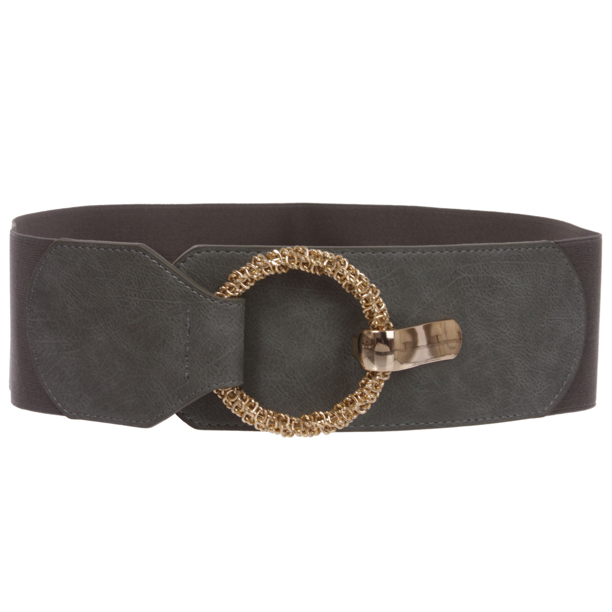 Women's 3" (75 mm) Wide High Waist Fashion Stretch Belt with Ring Hook Buckle - OnlineBelts