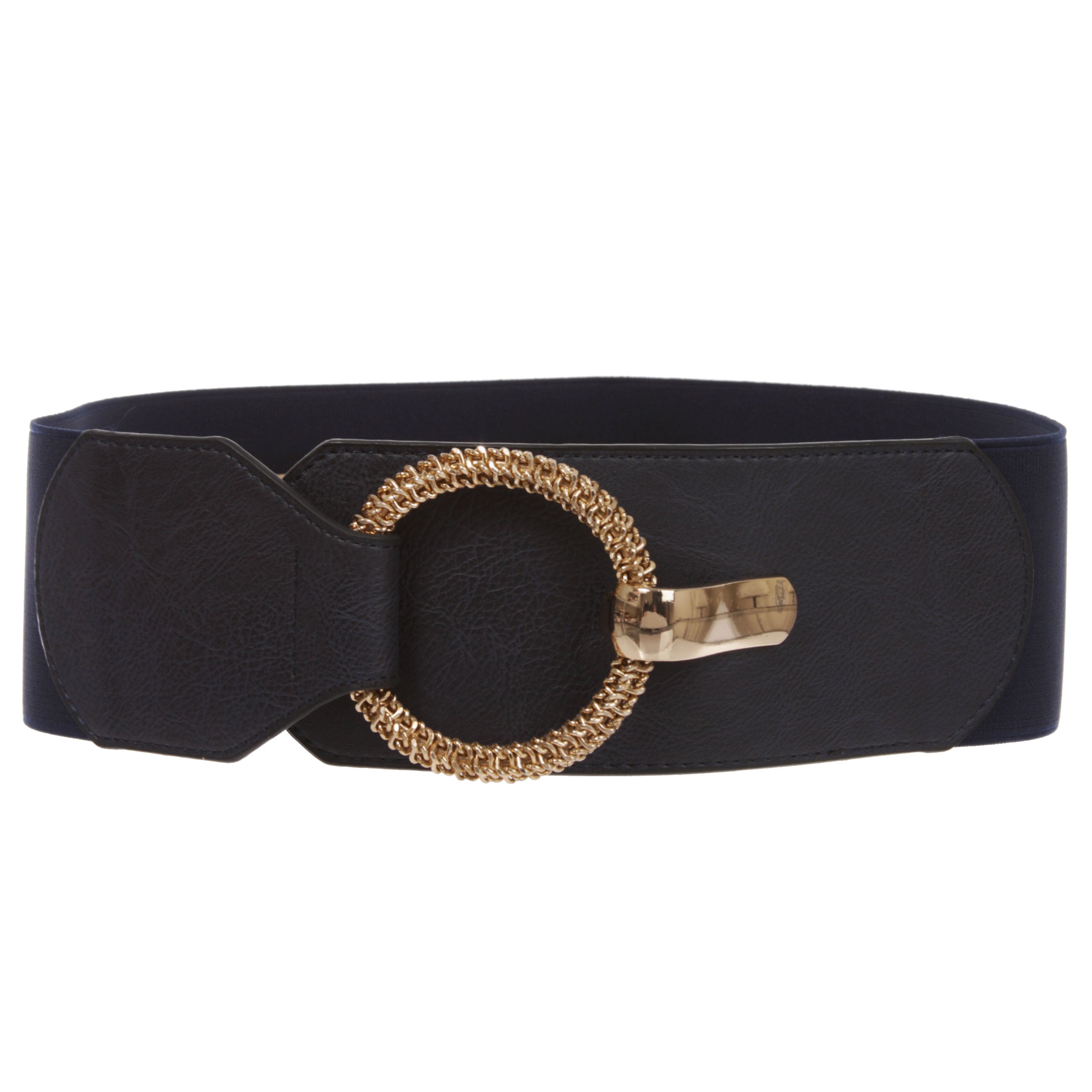 Women's 3" (75 mm) Wide High Waist Fashion Stretch Belt with Ring Hook Buckle - OnlineBelts