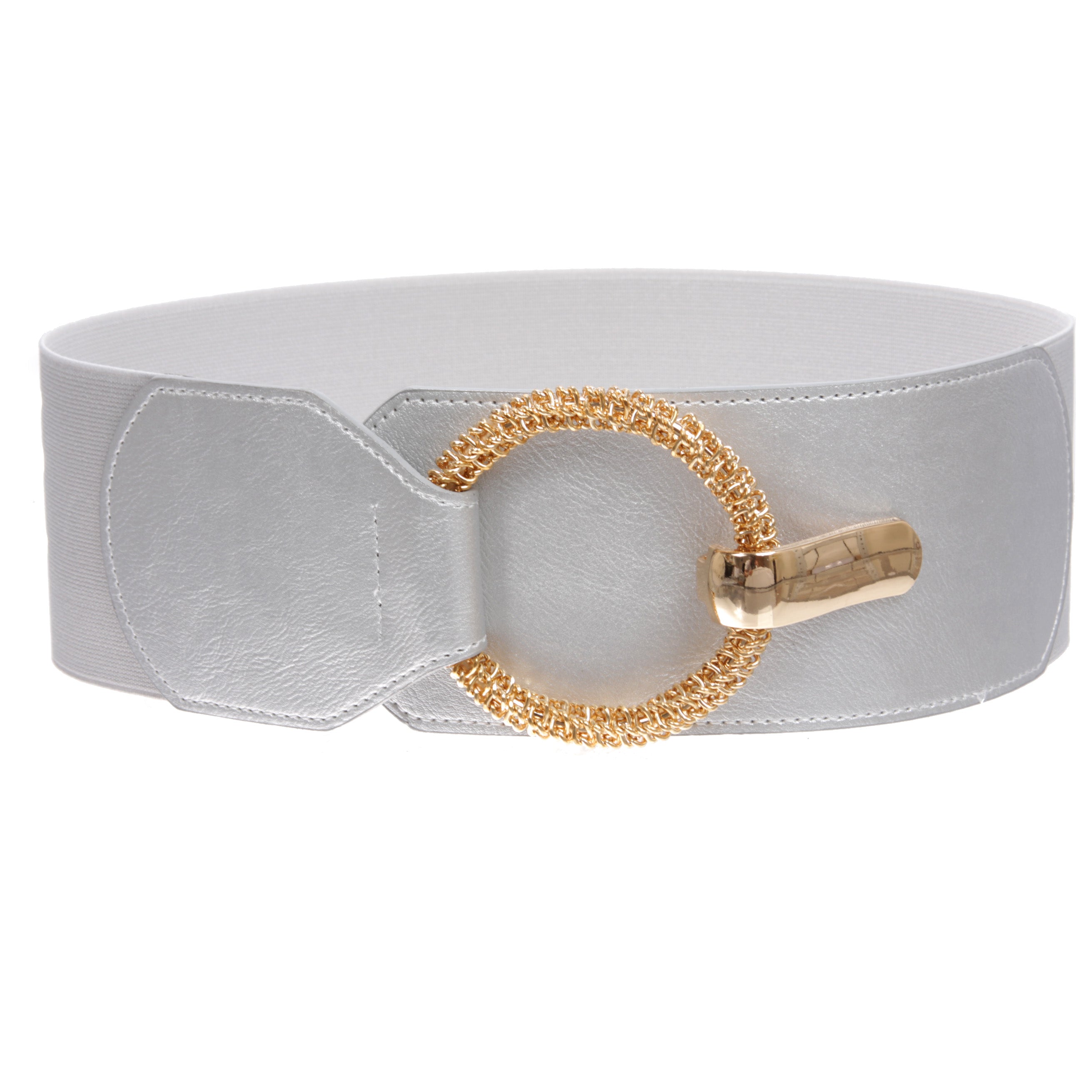 Women's 3" (75 mm) Wide High Waist Fashion Stretch Belt with Ring Hook Buckle - OnlineBelts