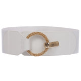 Women's 3" (75 mm) Wide High Waist Fashion Stretch Belt with Ring Hook Buckle