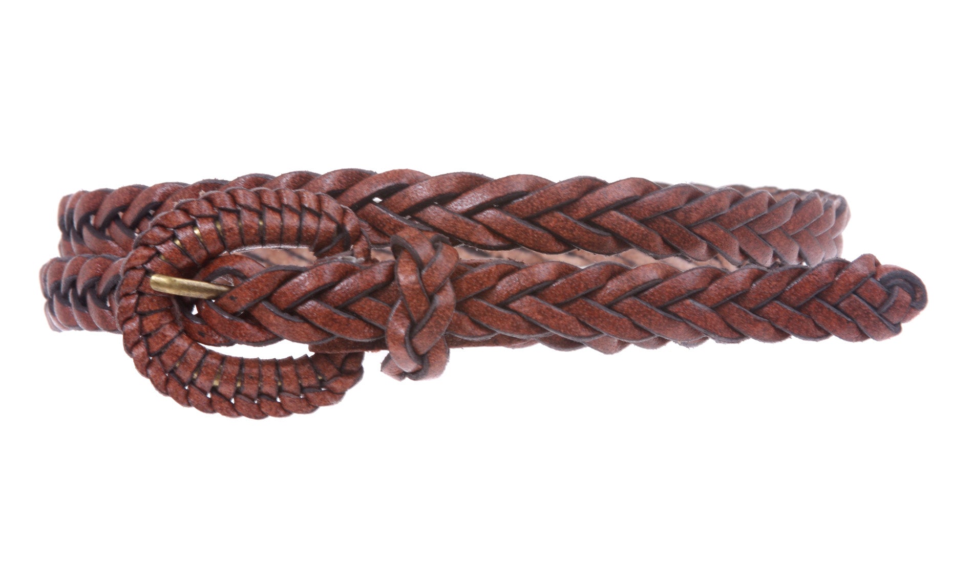 Women's 1/2" Skinny Braided Leather Belt - OnlineBelts