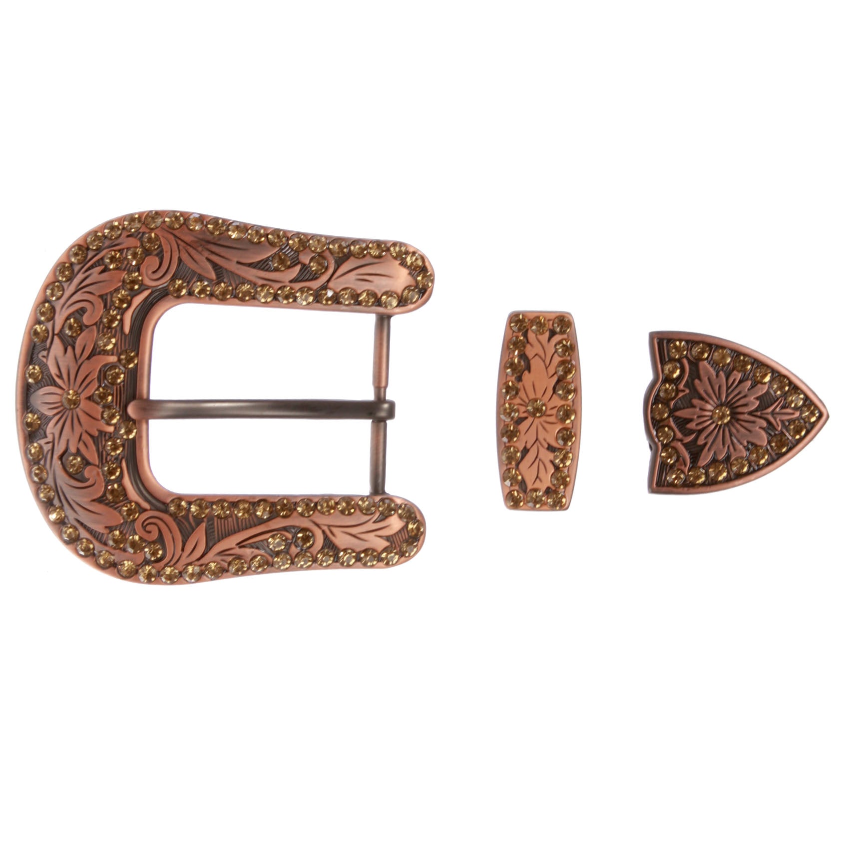 Western Rhinestone Belt Buckle Set for Replacement or Leather Craft 1-1/2" - OnlineBelts