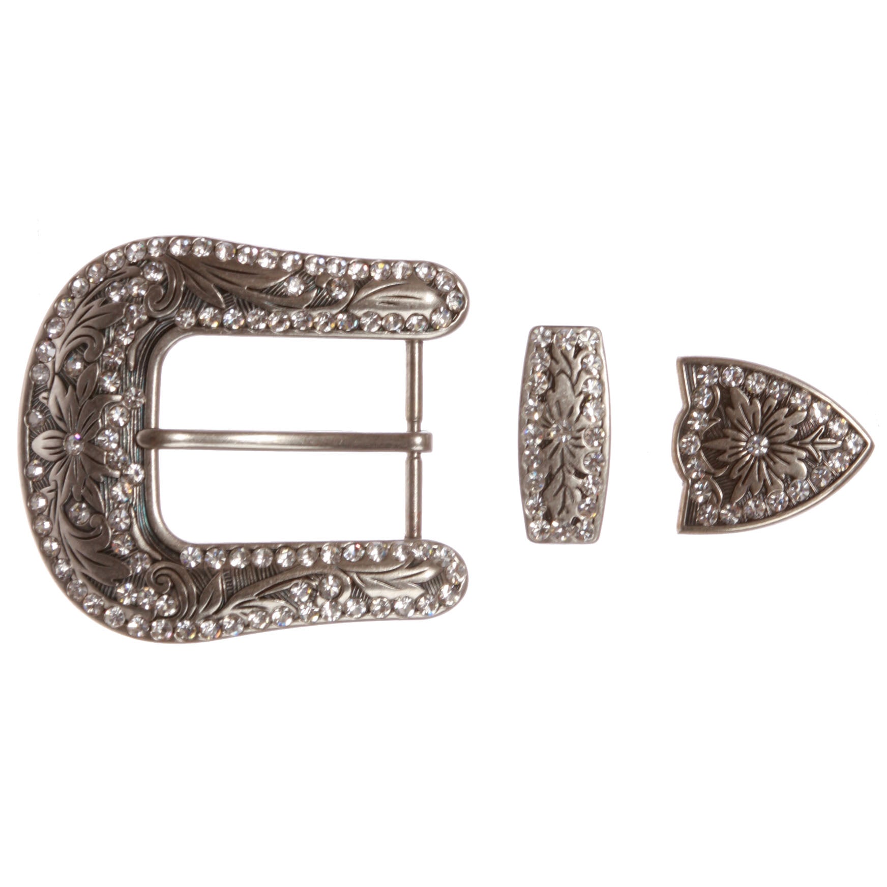 Western Rhinestone Belt Buckle Set for Replacement or Leather Craft 1-1/2" - OnlineBelts