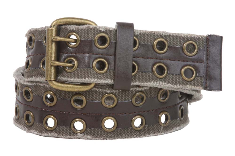 COBALT Mens 1 3/4" Double Eyelet Grommet Canvas Belt - OnlineBelts