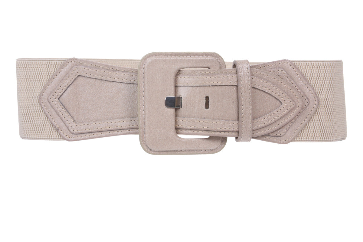 Women's High Waist Fashion Stretch Belt with Tab Detailing - OnlineBelts