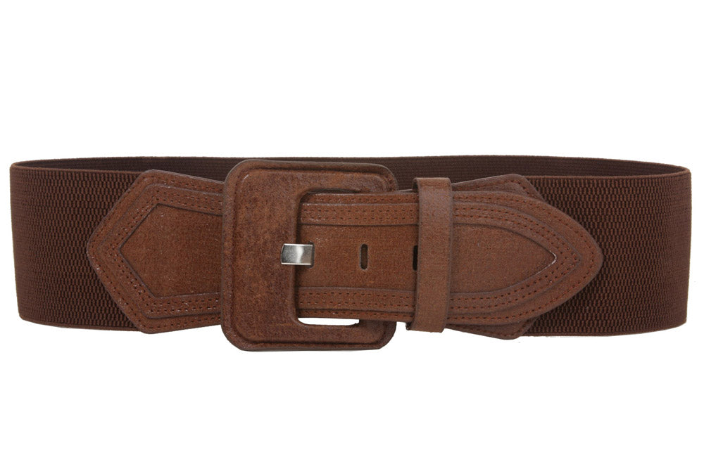 Women's High Waist Fashion Stretch Belt with Tab Detailing - OnlineBelts