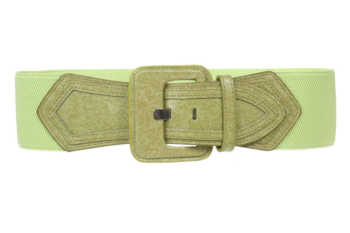 Women's High Waist Fashion Stretch Belt with Tab Detailing - OnlineBelts