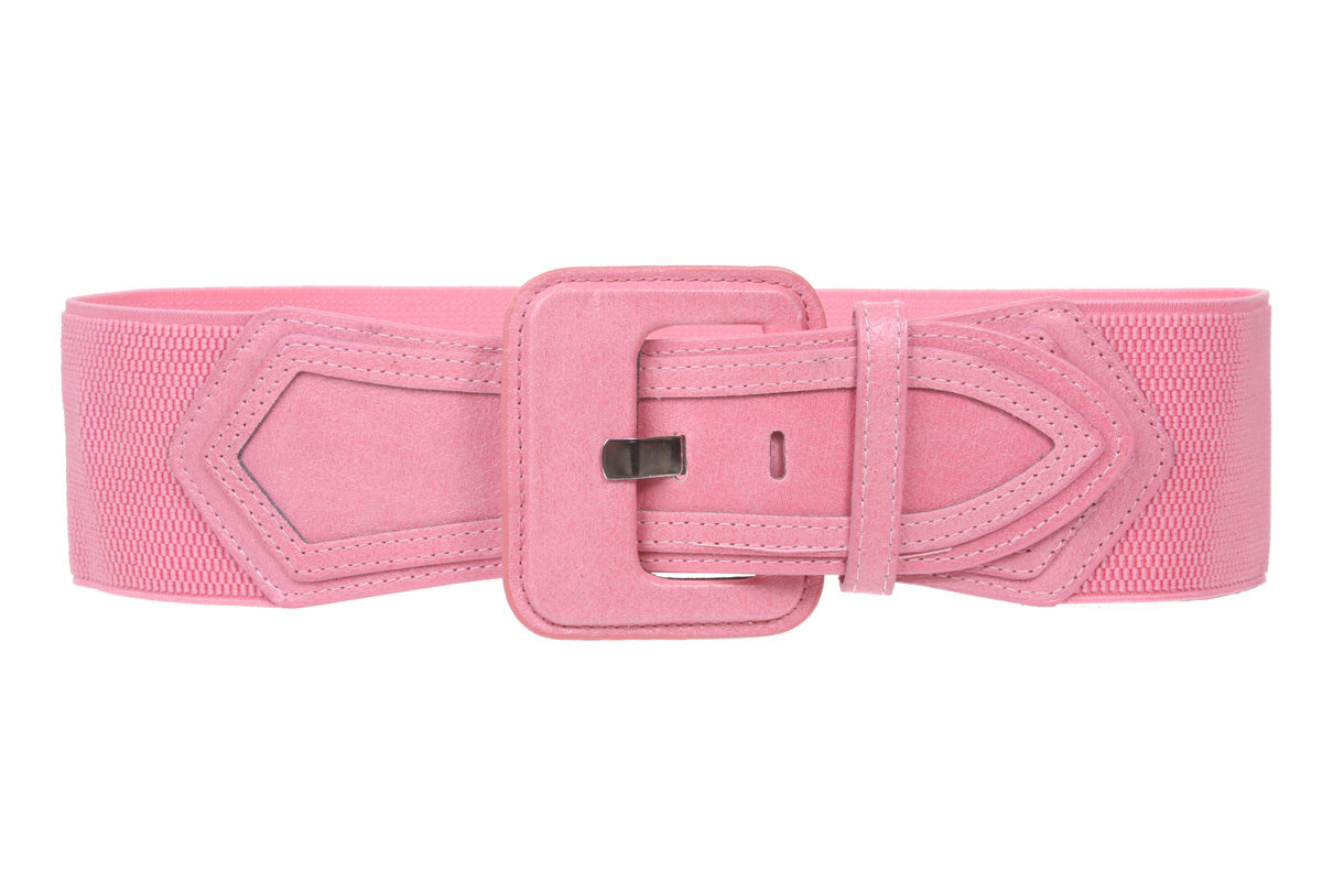 Women's High Waist Fashion Stretch Belt with Tab Detailing - OnlineBelts
