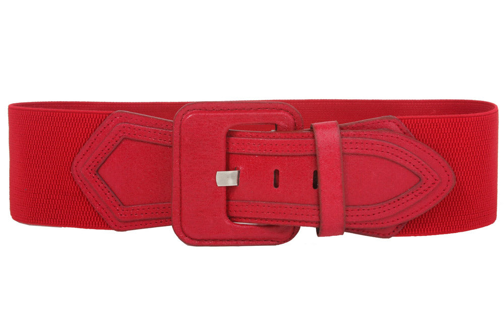Women's High Waist Fashion Stretch Belt with Tab Detailing - OnlineBelts