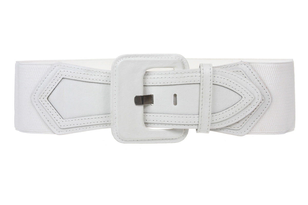 Women's High Waist Fashion Stretch Belt with Tab Detailing - OnlineBelts