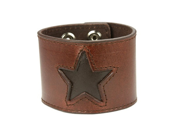 Stitching Edged Star Fashion Leather Wrist Band